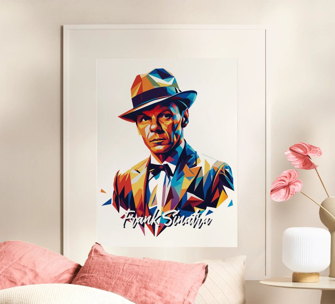 Frank Sinatra Portrait in WPAP Pop Art carta hahnemühle da vectorartnesia