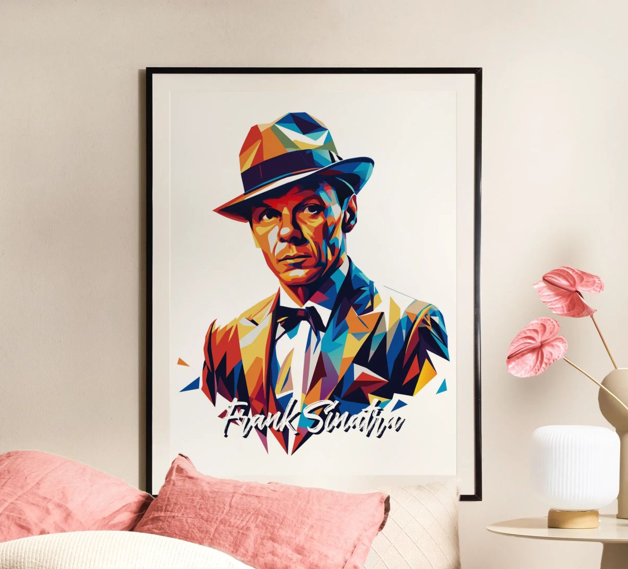 Frank Sinatra Portrait in WPAP Pop Art carta hahnemühle da vectorartnesia
