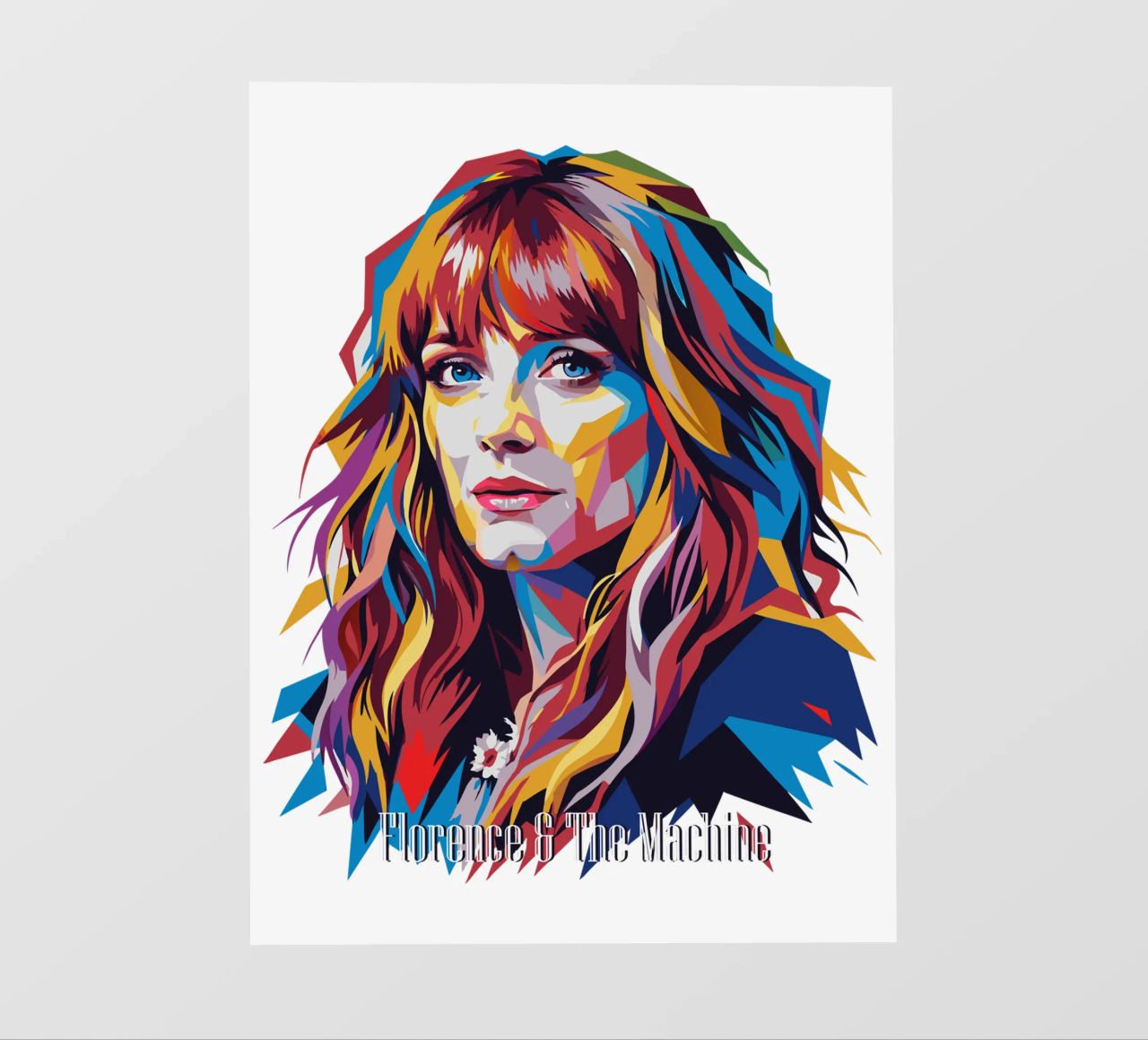 Florence and The Machine in WPAP Pop Art pellicola backlit da vectorartnesia