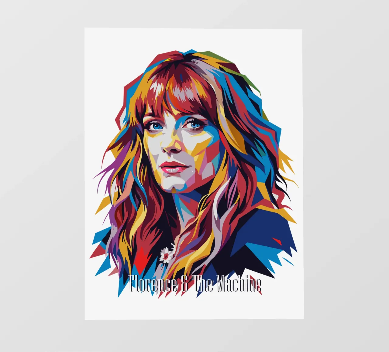 Florence and The Machine in WPAP Pop Art pellicola backlit da vectorartnesia