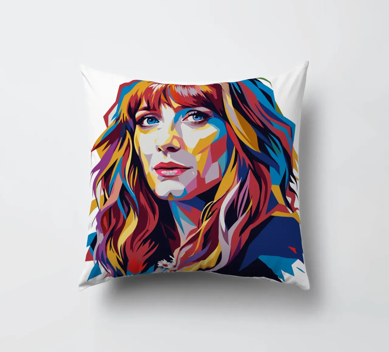 Florence and The Machine in WPAP Pop Art Kissen von vectorartnesia