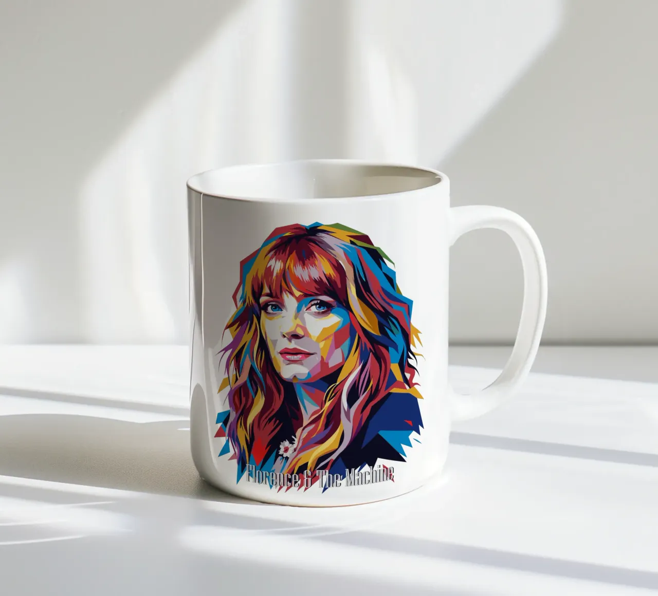 Florence and The Machine in WPAP Pop Art Keramik Tasse von vectorartnesia