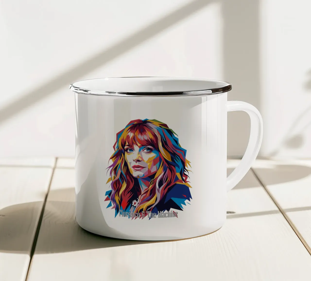 Florence and The Machine in WPAP Pop Art mug en émail de vectorartnesia