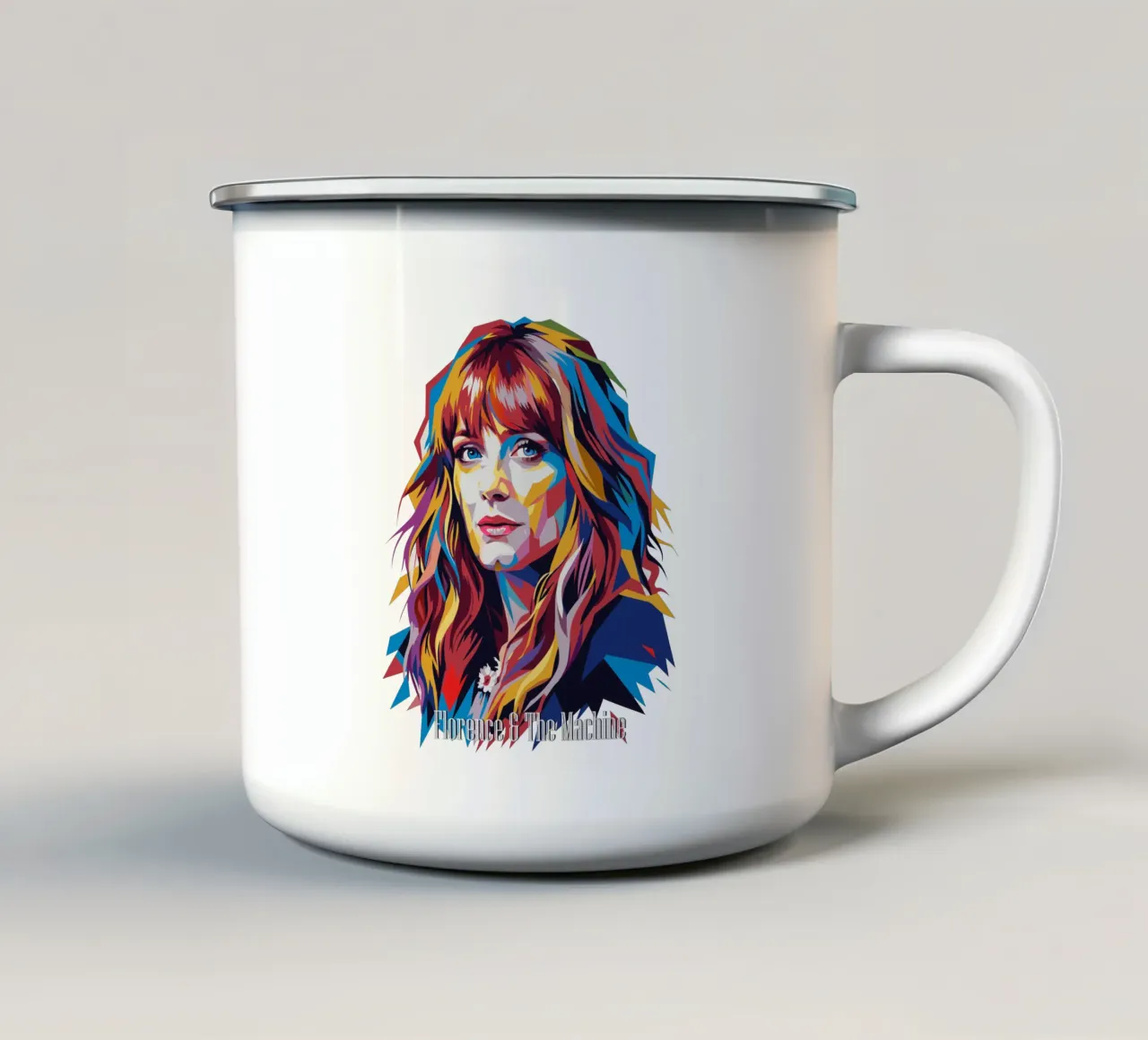 Florence and The Machine in WPAP Pop Art mug en émail de vectorartnesia