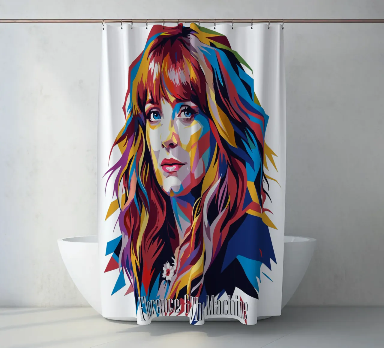 Florence and The Machine in WPAP Pop Art tenda da doccia da vectorartnesia