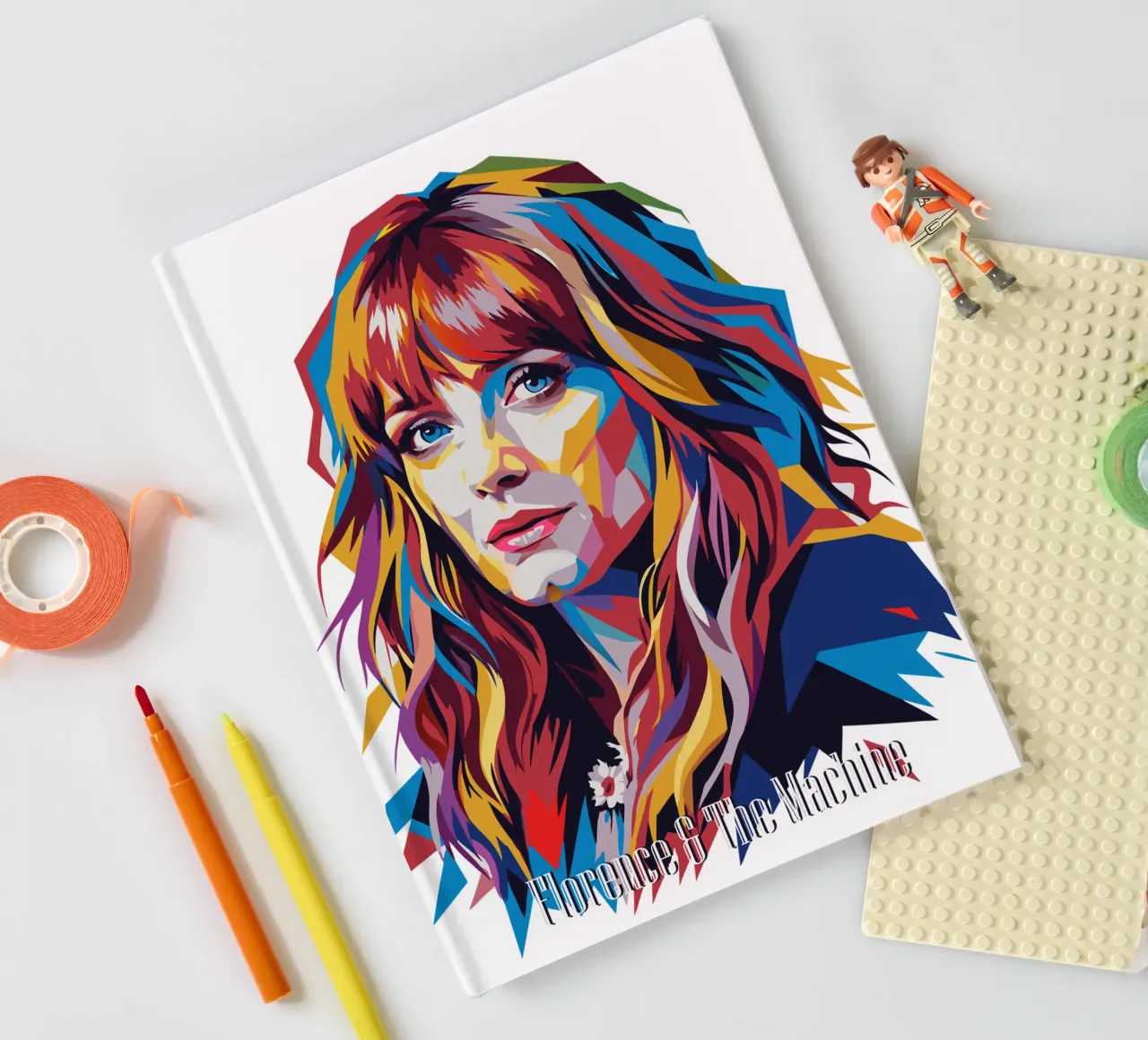 Florence and The Machine in WPAP Pop Art Notizbuch von vectorartnesia