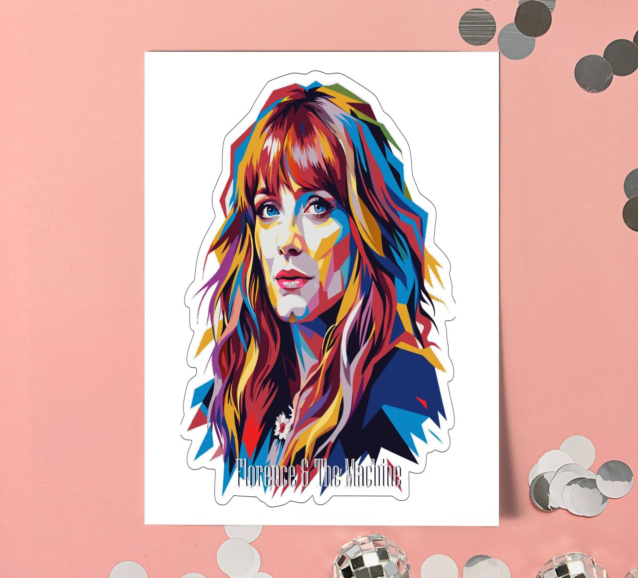 Florence and The Machine in WPAP Pop Art foglio adesivo da vectorartnesia
