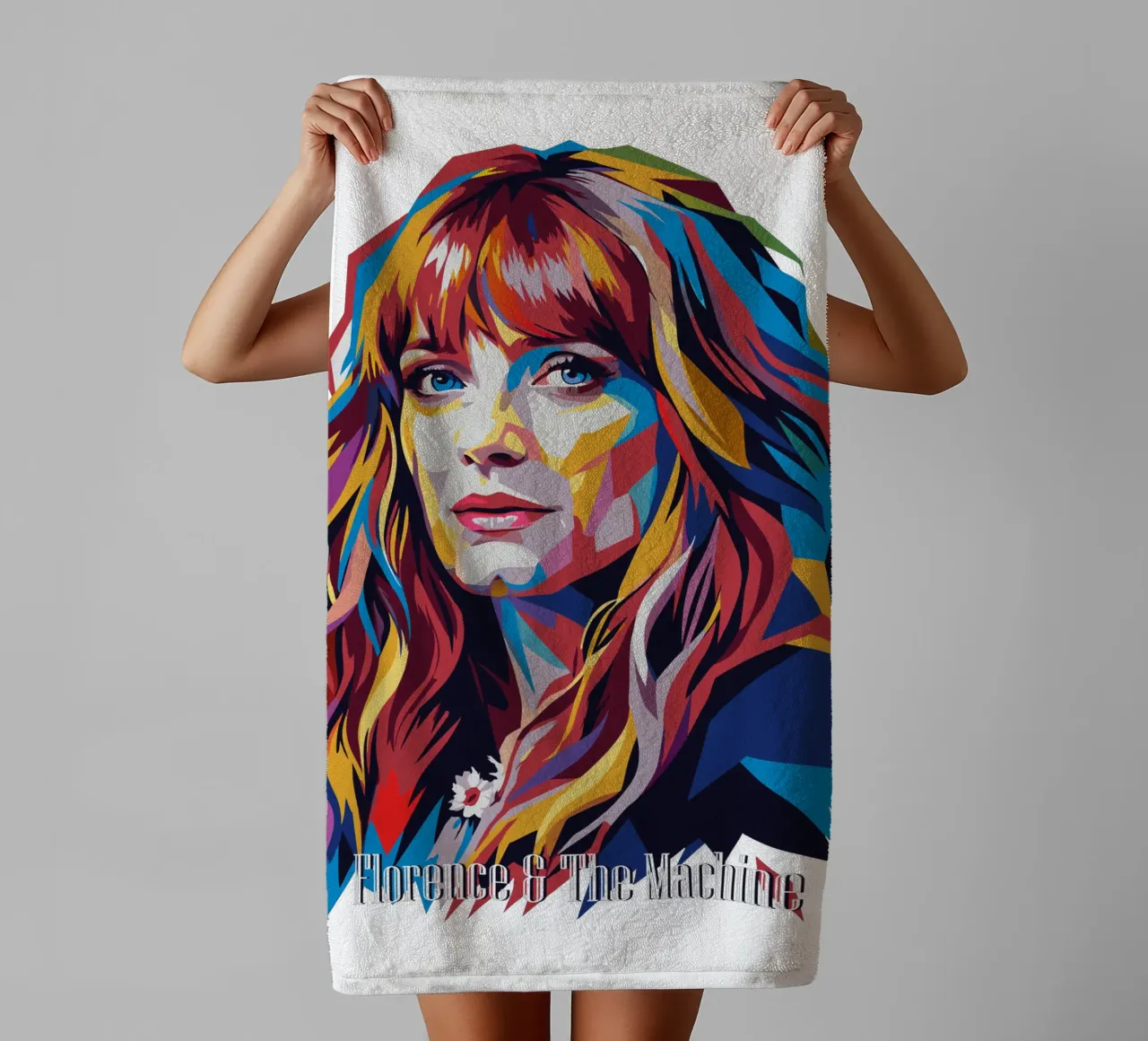 Florence and The Machine in WPAP Pop Art asciugamano da bagno da vectorartnesia