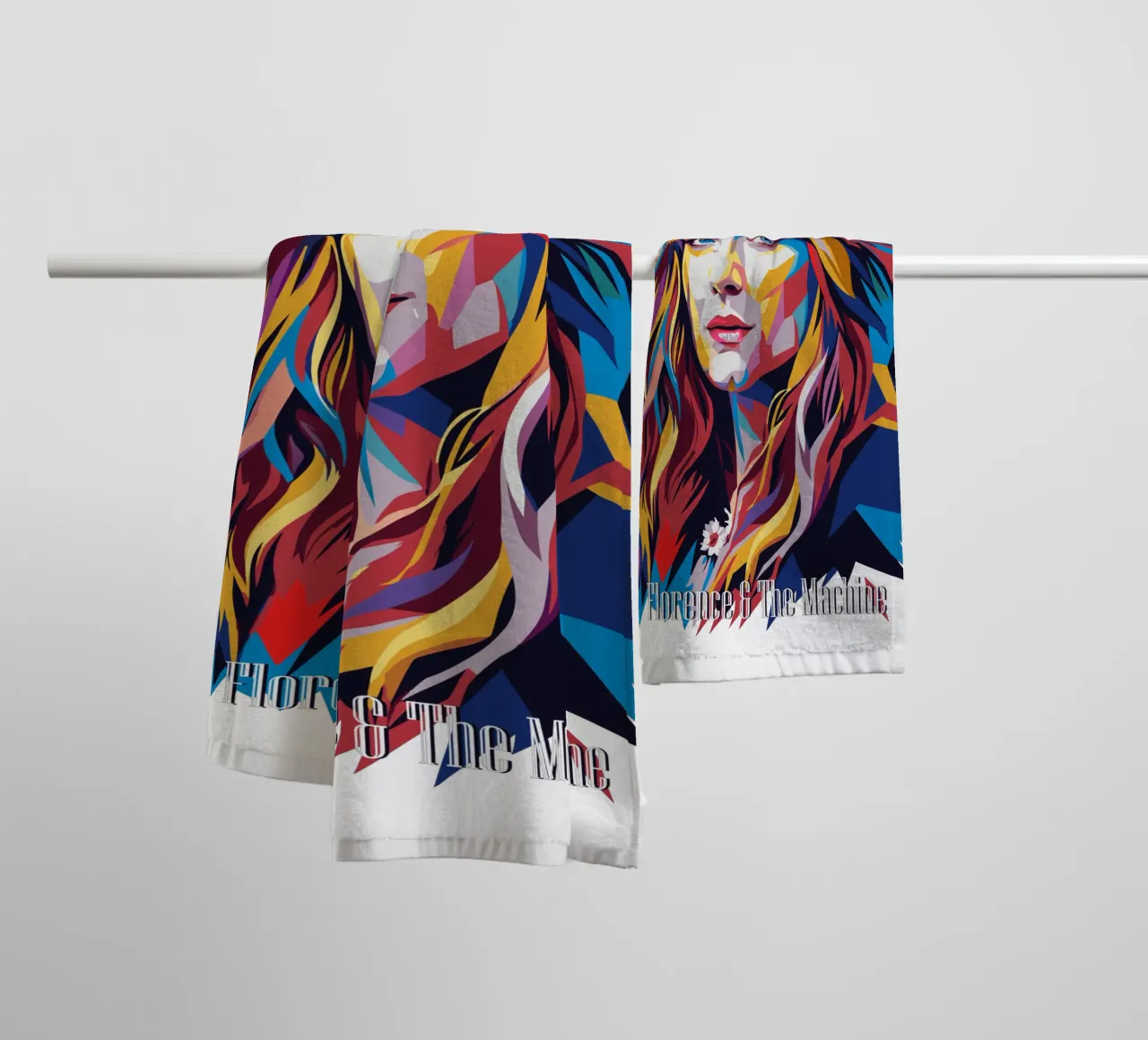 Florence and The Machine in WPAP Pop Art asciugamano da bagno da vectorartnesia