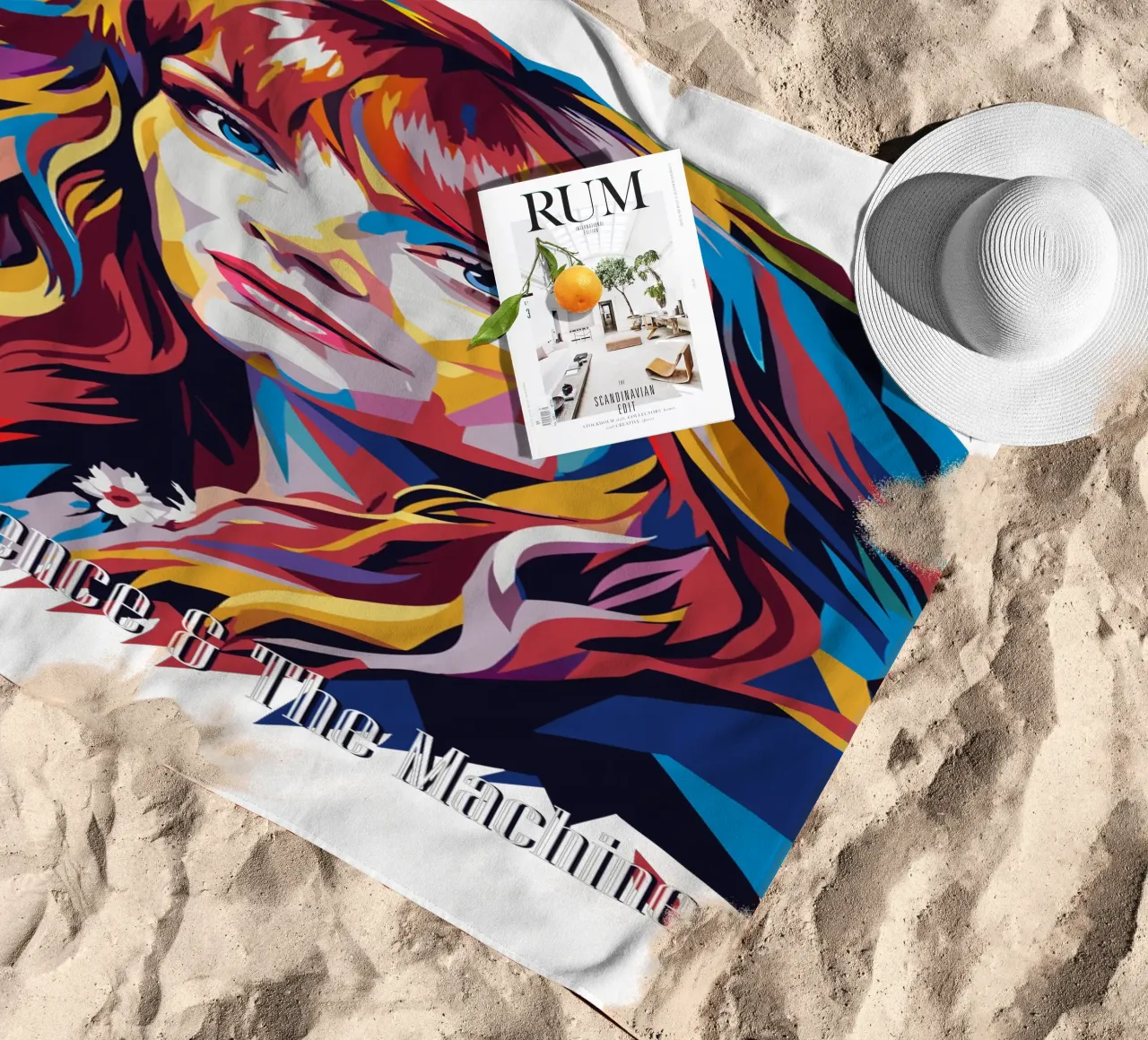 Florence and The Machine in WPAP Pop Art serviette de plage de vectorartnesia