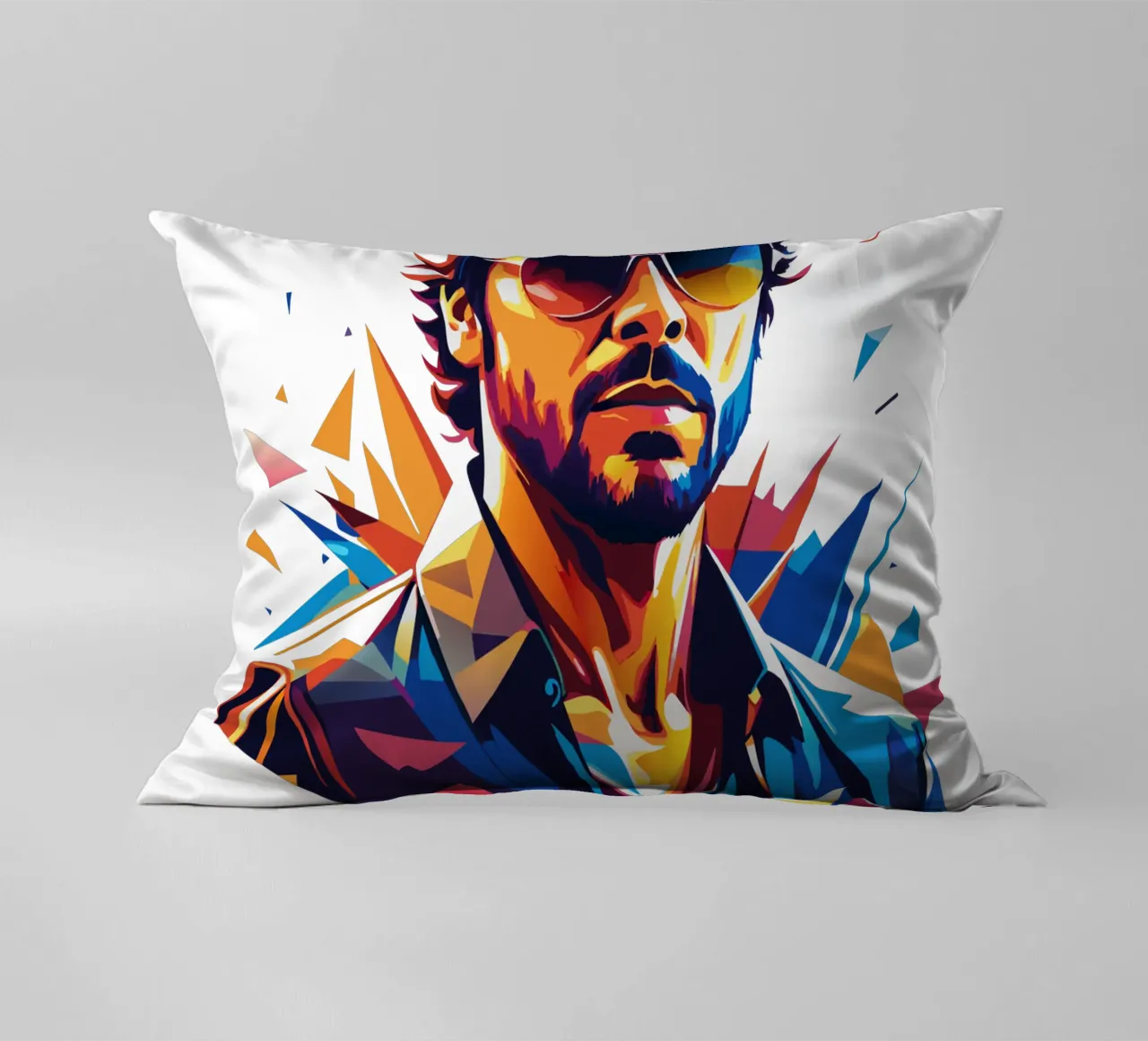 Enrique Iglesias Portrait in WPAP Pop Art cuscino da vectorartnesia