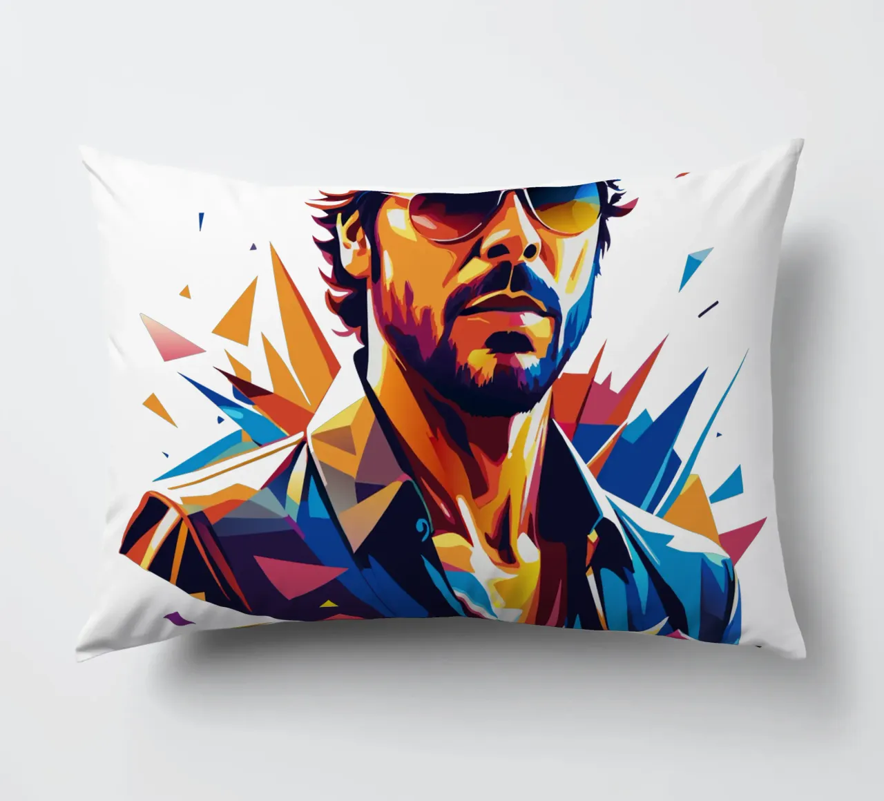 Enrique Iglesias Portrait in WPAP Pop Art cuscino da vectorartnesia
