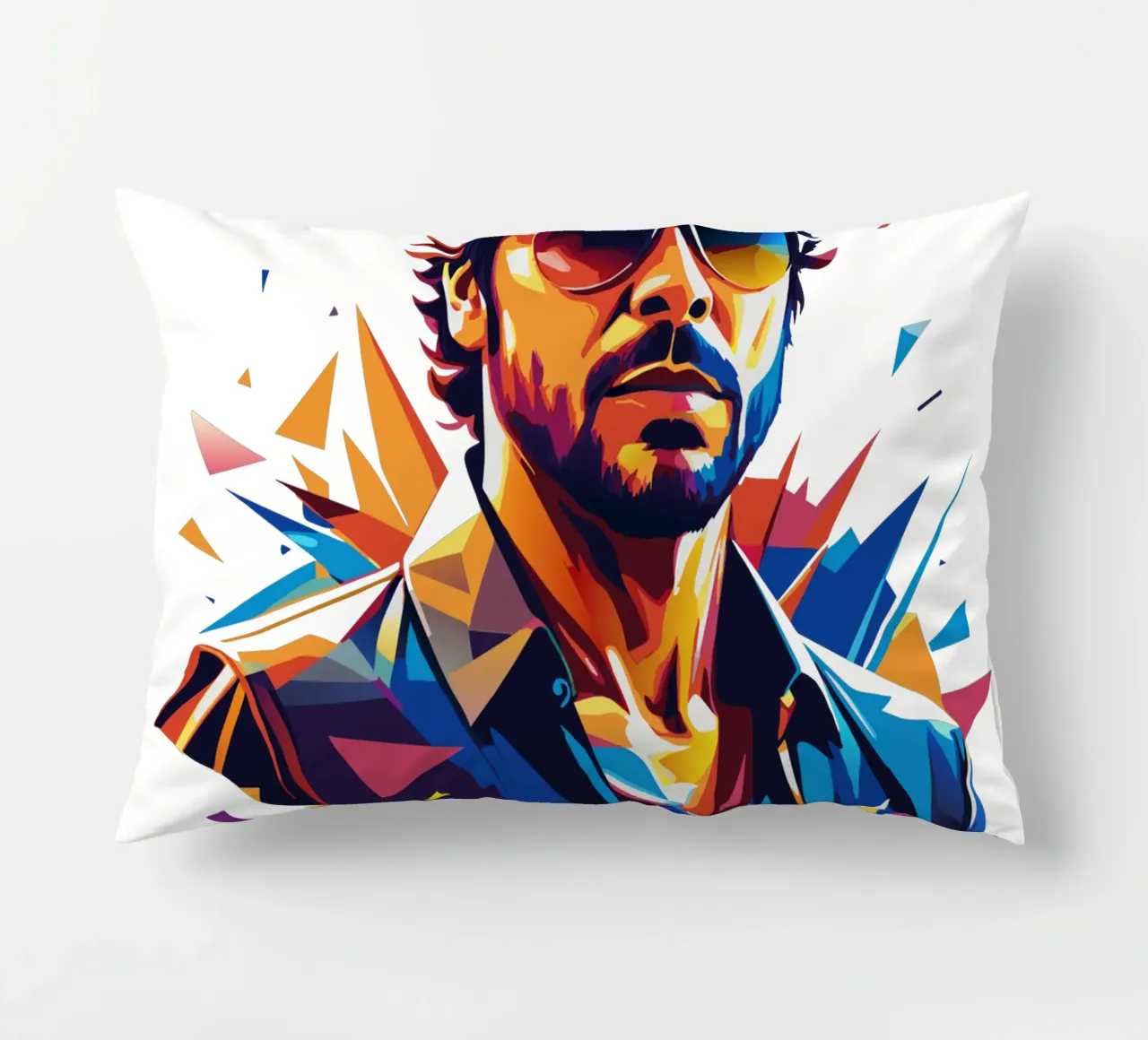 Enrique Iglesias Portrait in WPAP Pop Art cuscino da vectorartnesia
