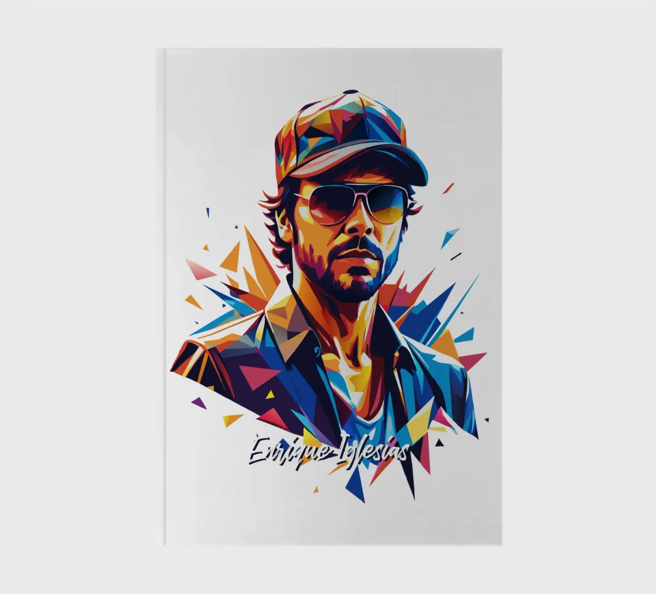 Enrique Iglesias Portrait in WPAP Pop Art notebook by vectorartnesia