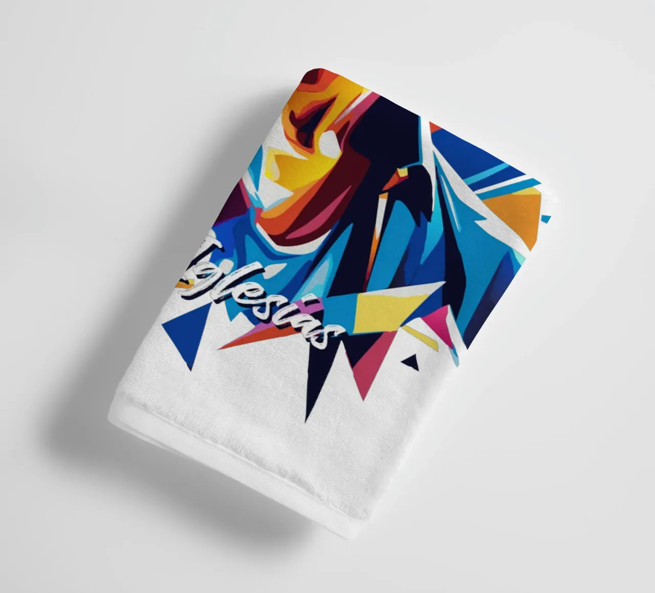 Enrique Iglesias Portrait in WPAP Pop Art asciugamano da bagno da vectorartnesia