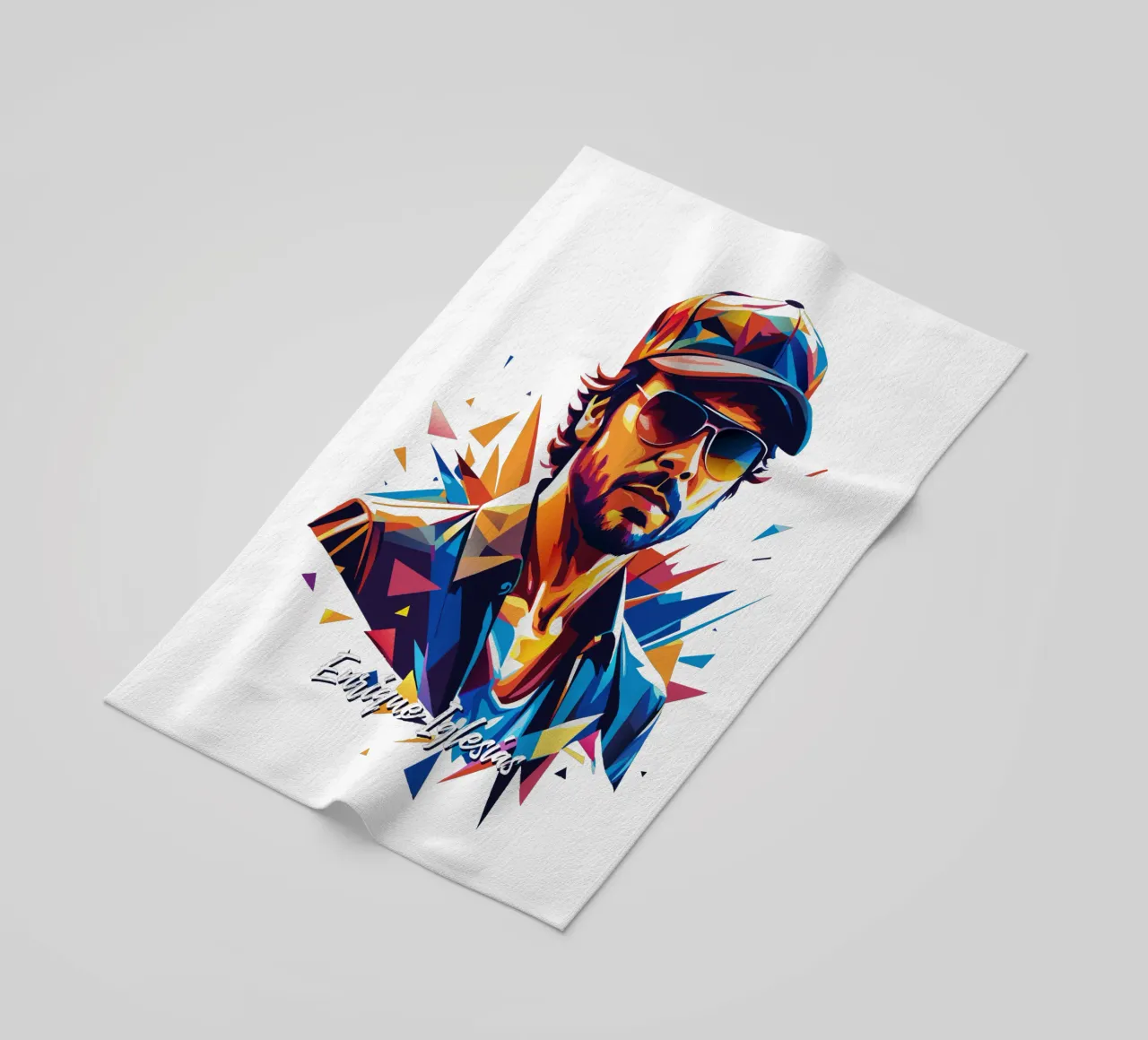 Enrique Iglesias Portrait in WPAP Pop Art telo mare da vectorartnesia