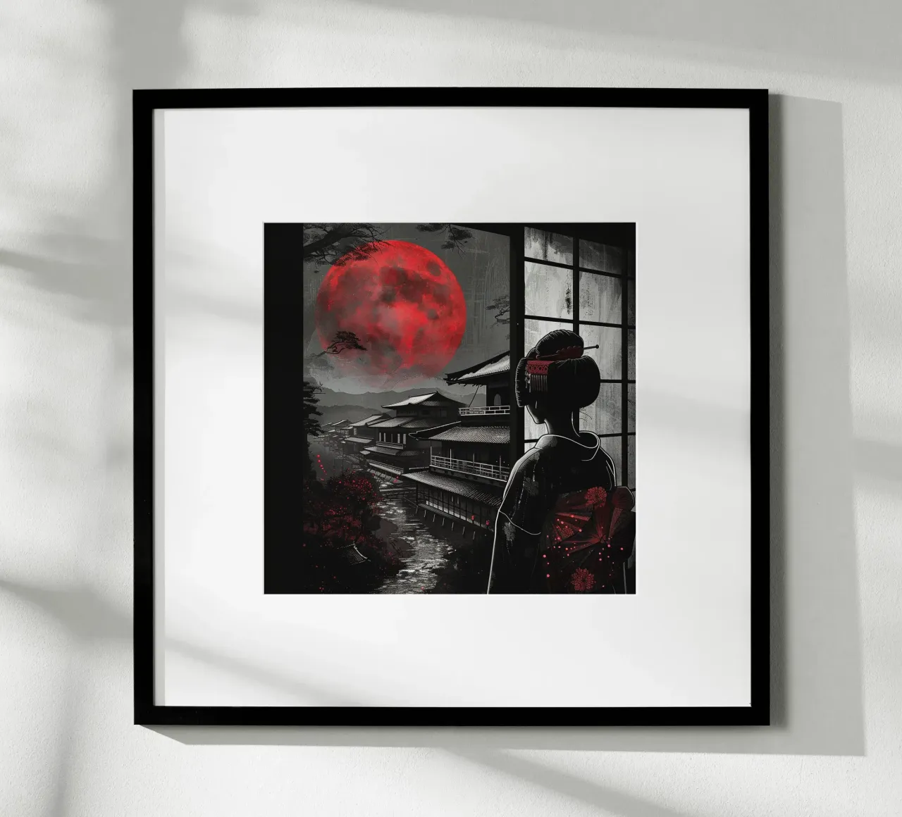 Giappone oscuro poster con telaio in alluminio da pixel