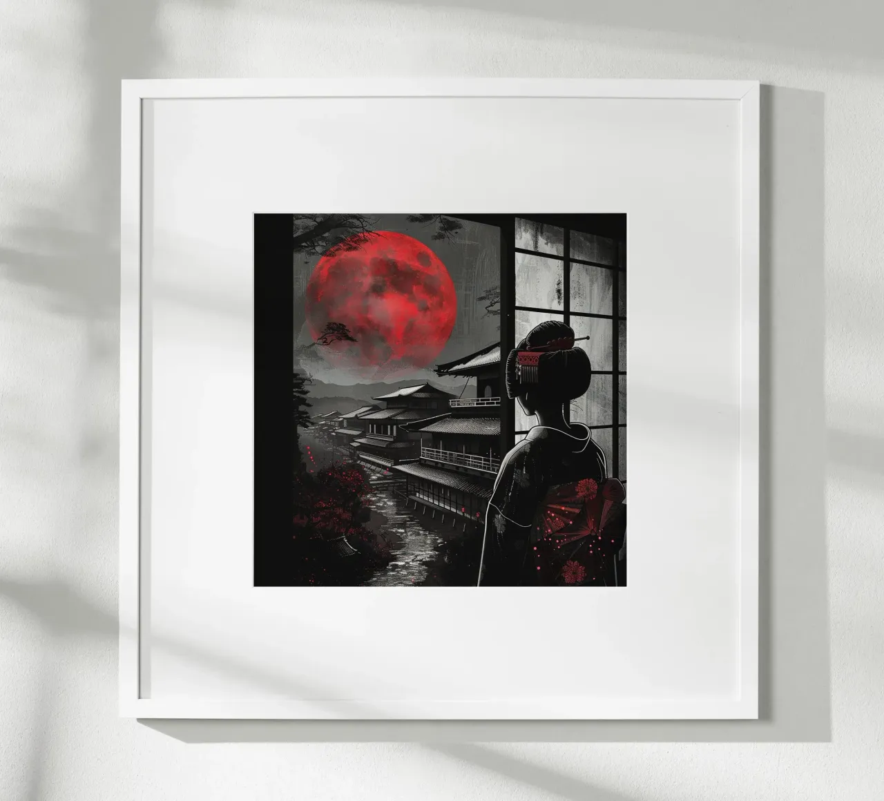 Giappone oscuro poster con telaio in alluminio da pixel