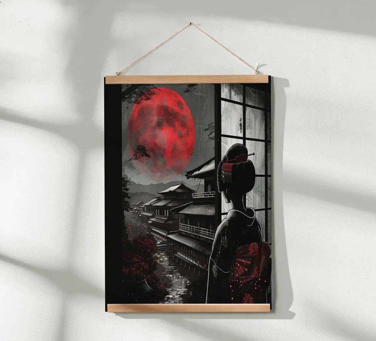 Giappone oscuro poster con telaio in alluminio da pixel