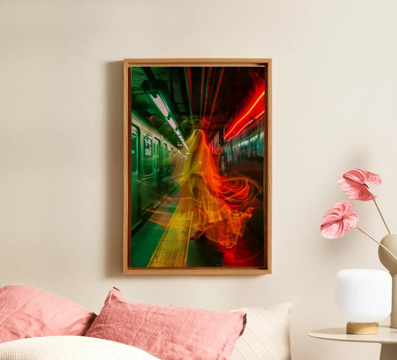 Digitaler New York City Subway Ghost canvas with Floater frame by Autofocus