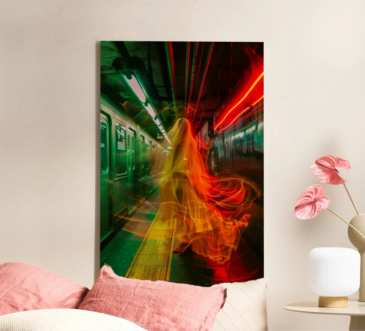 Digitaler New York City Subway Ghost canvas with Floater frame by Autofocus