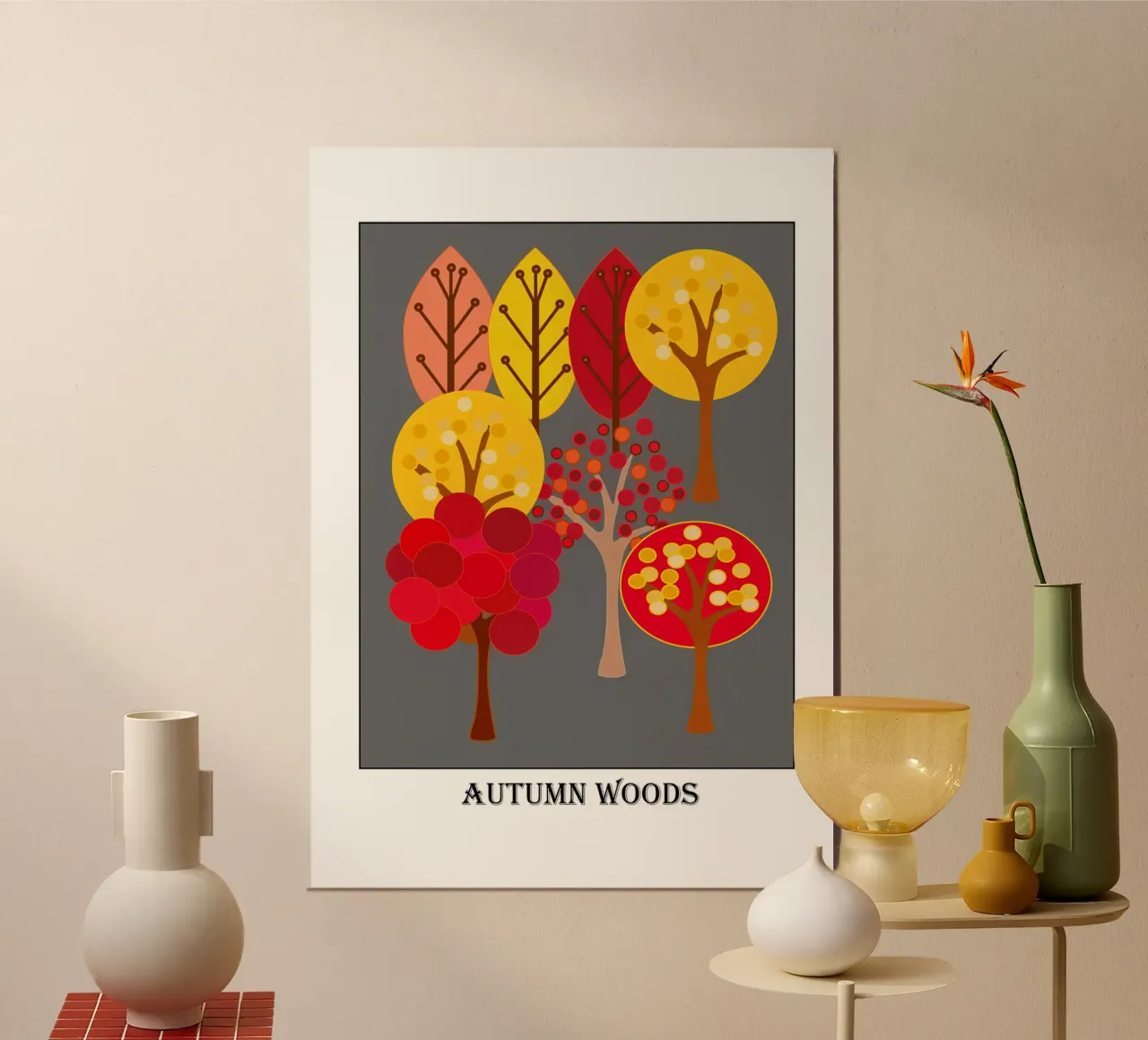Autumn Woods poster with aluminum frame by SunflowerDE