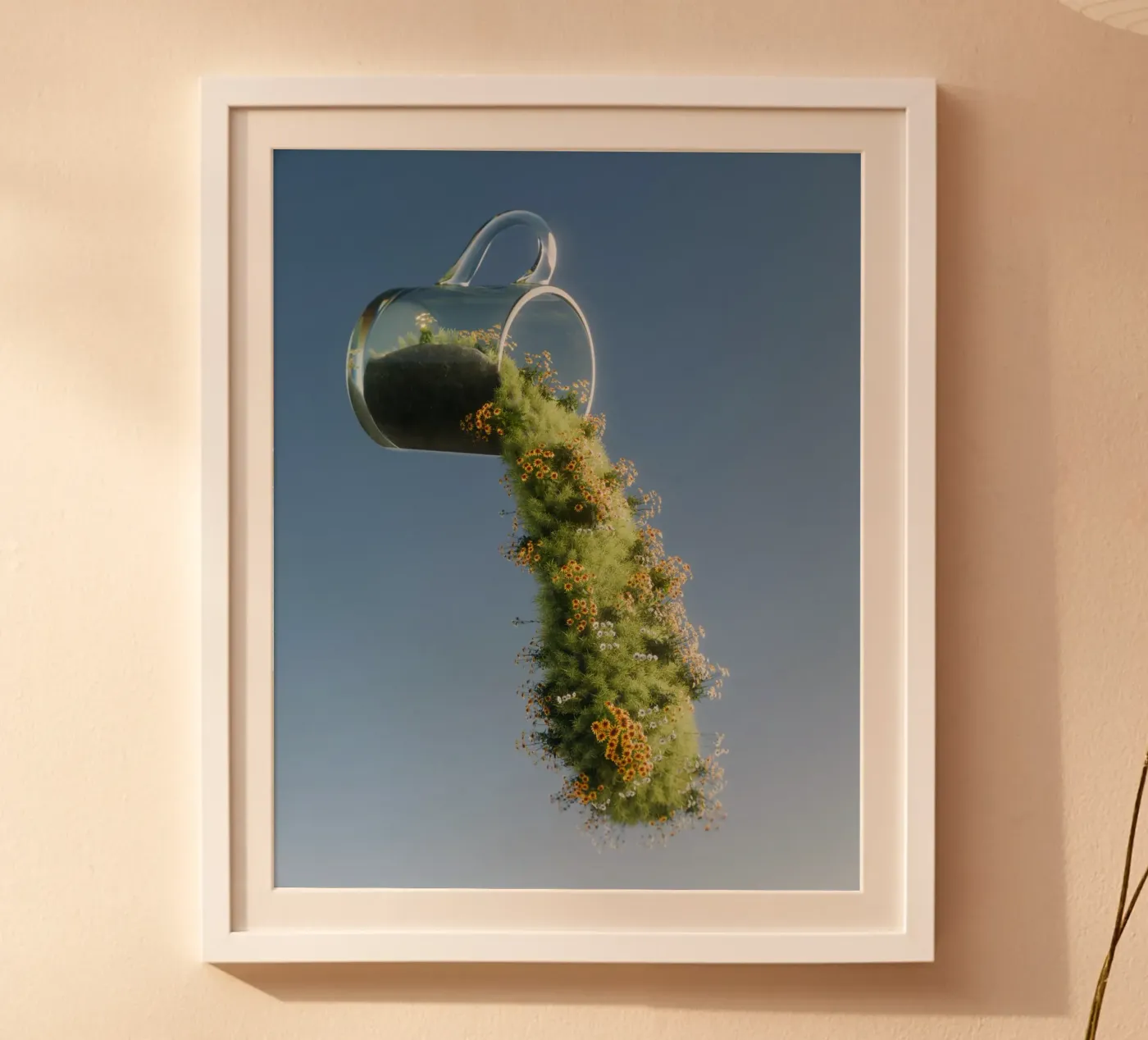 flower flow from cup poster da juli