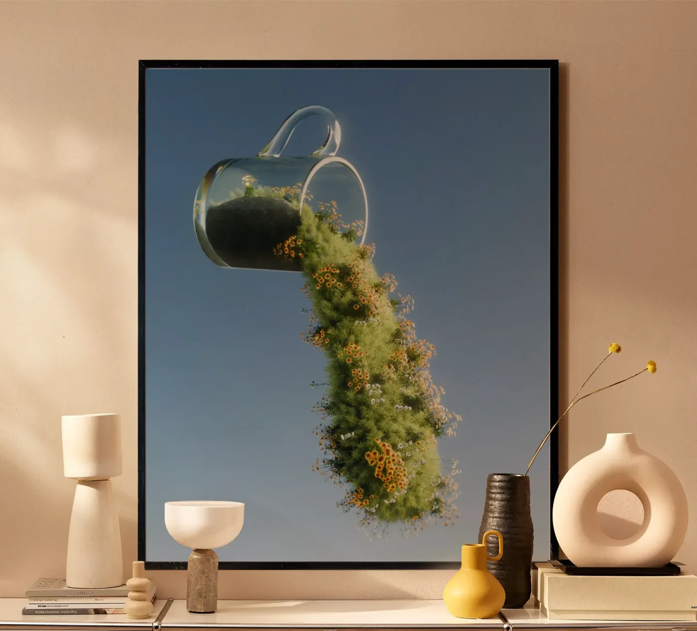 flower flow from cup poster da juli