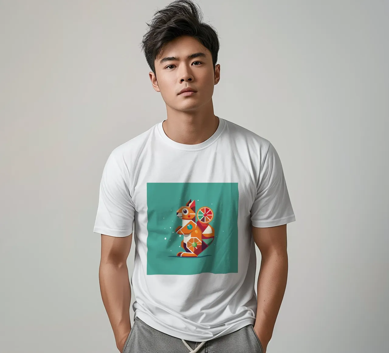 Scoiattolo geometrico - Un colorato richiamo per gli occhi t-shirt da namosh