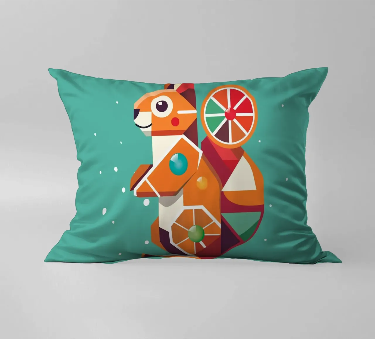 Scoiattolo geometrico - Un colorato richiamo per gli occhi cuscino da namosh