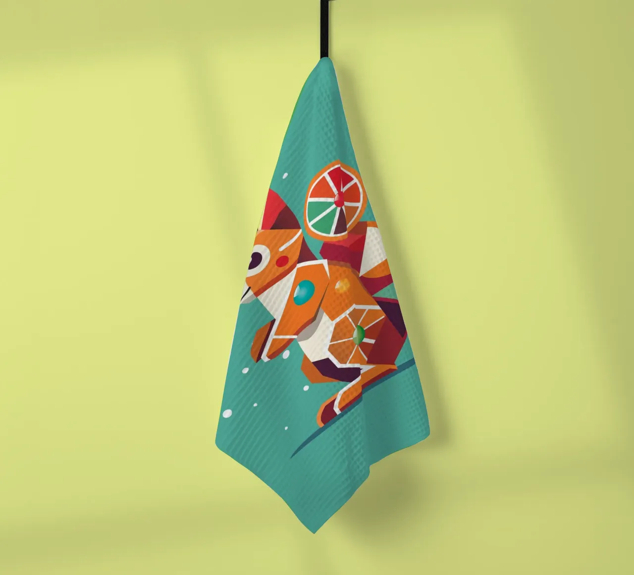 Scoiattolo geometrico - Un colorato richiamo per gli occhi canovaccio da cucina da namosh