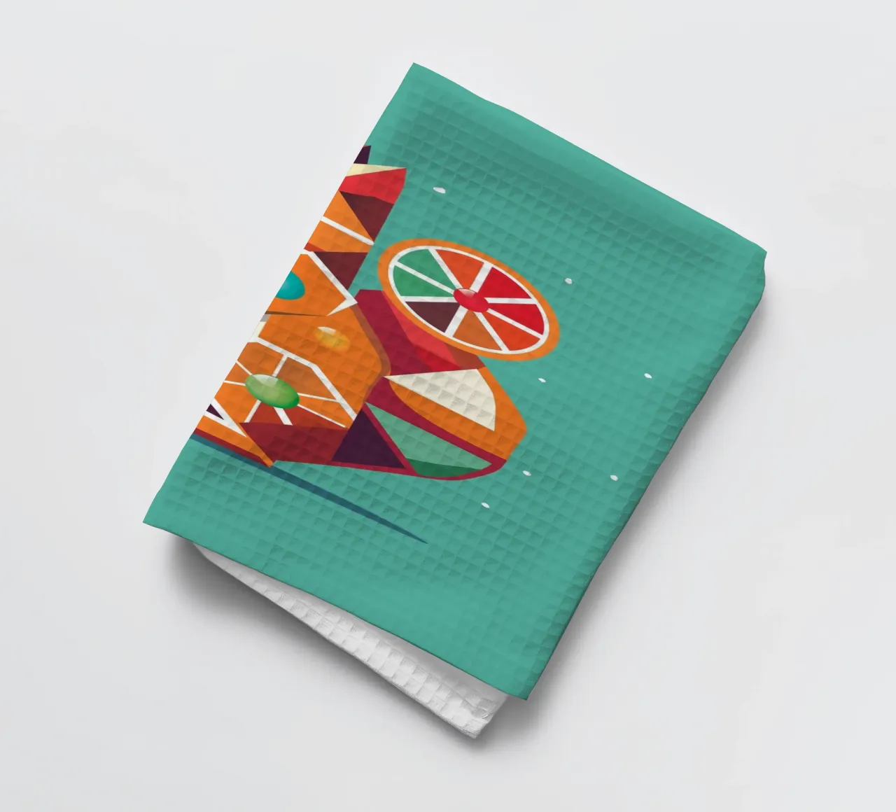 Scoiattolo geometrico - Un colorato richiamo per gli occhi canovaccio da cucina da namosh