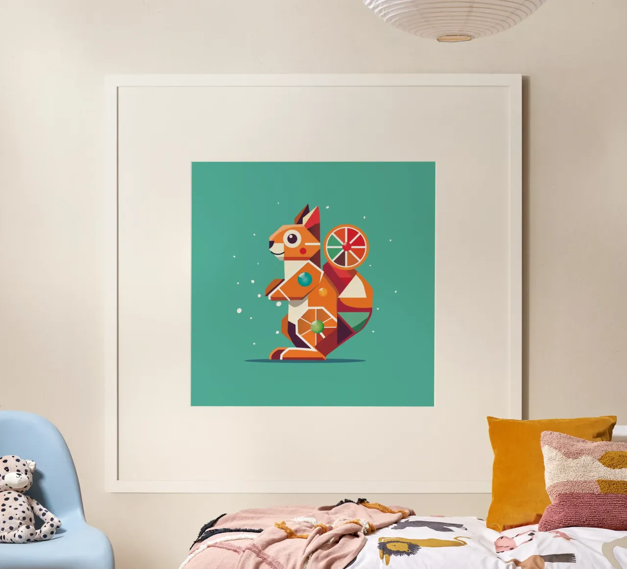 Scoiattolo geometrico - Un colorato richiamo per gli occhi carta hahnemühle da namosh