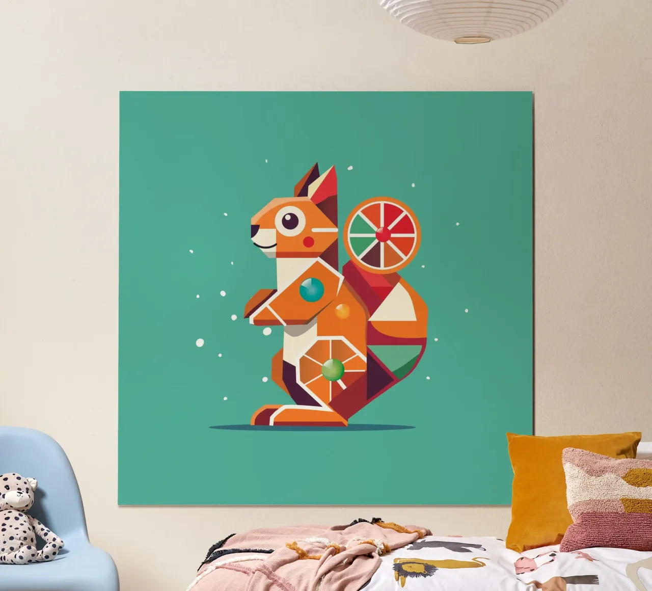 Scoiattolo geometrico - Un colorato richiamo per gli occhi carta hahnemühle da namosh