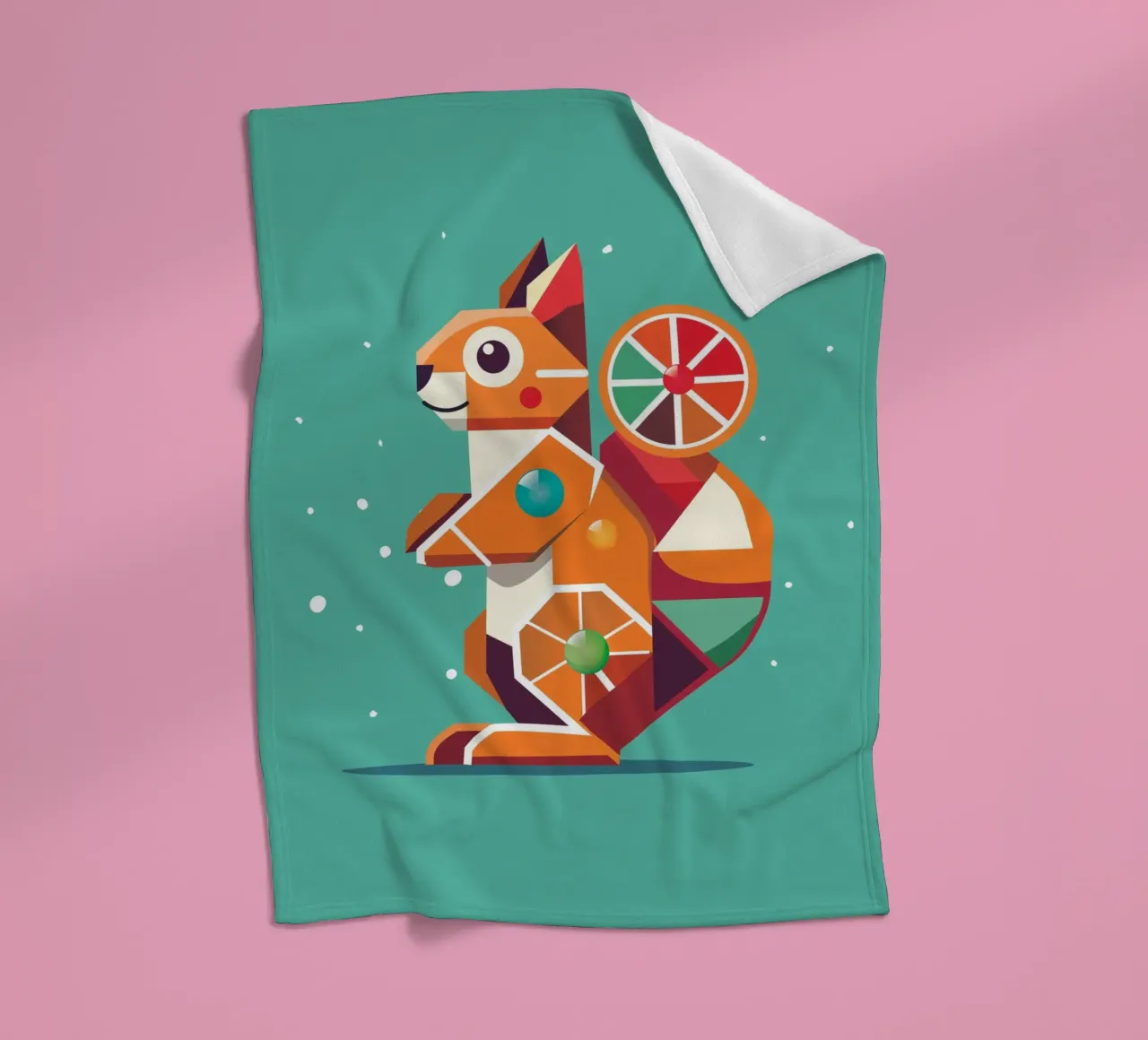 Scoiattolo geometrico - Un colorato richiamo per gli occhi coperta in pile da namosh