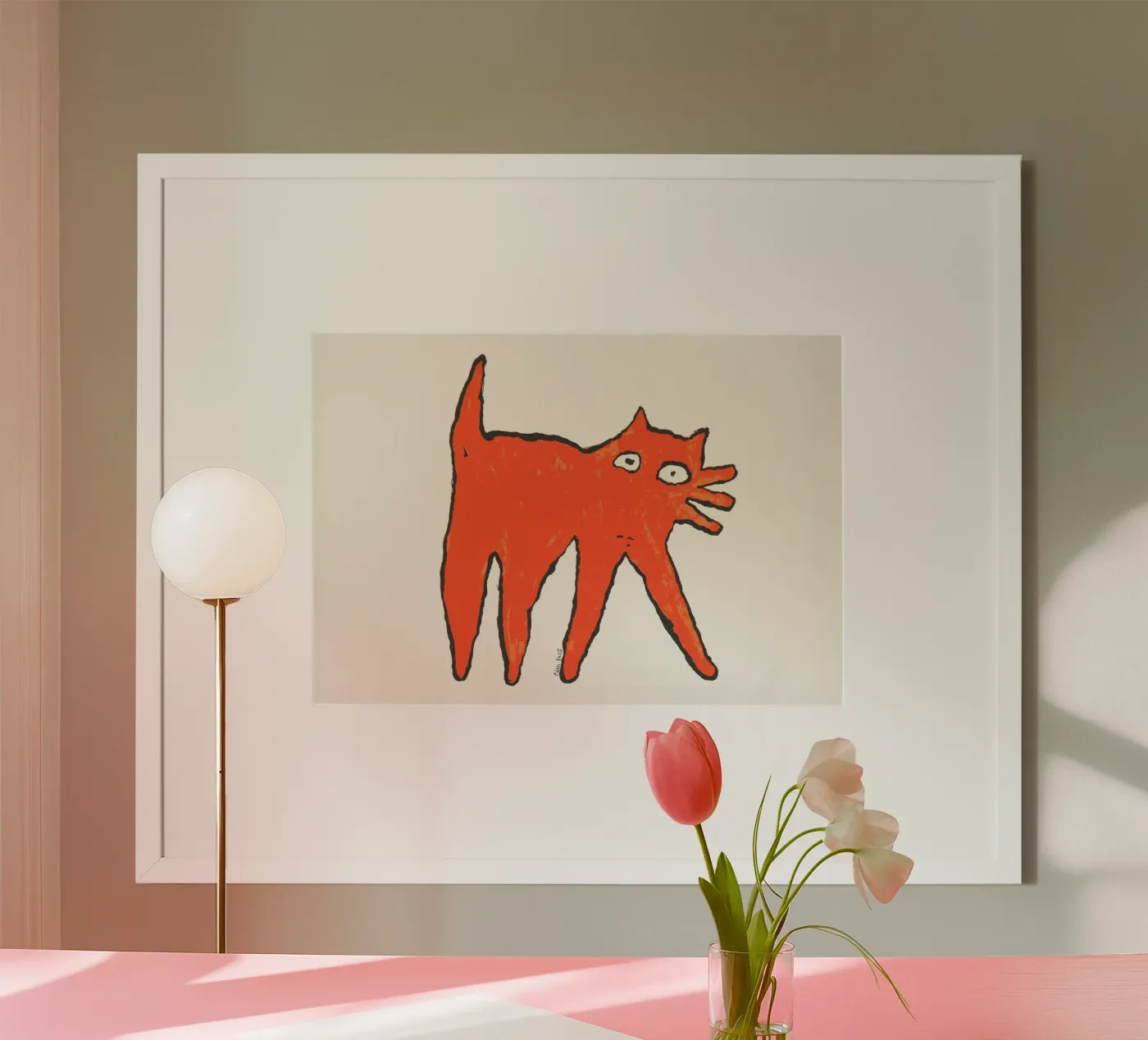 Orange Cat poster van Eden Kalif