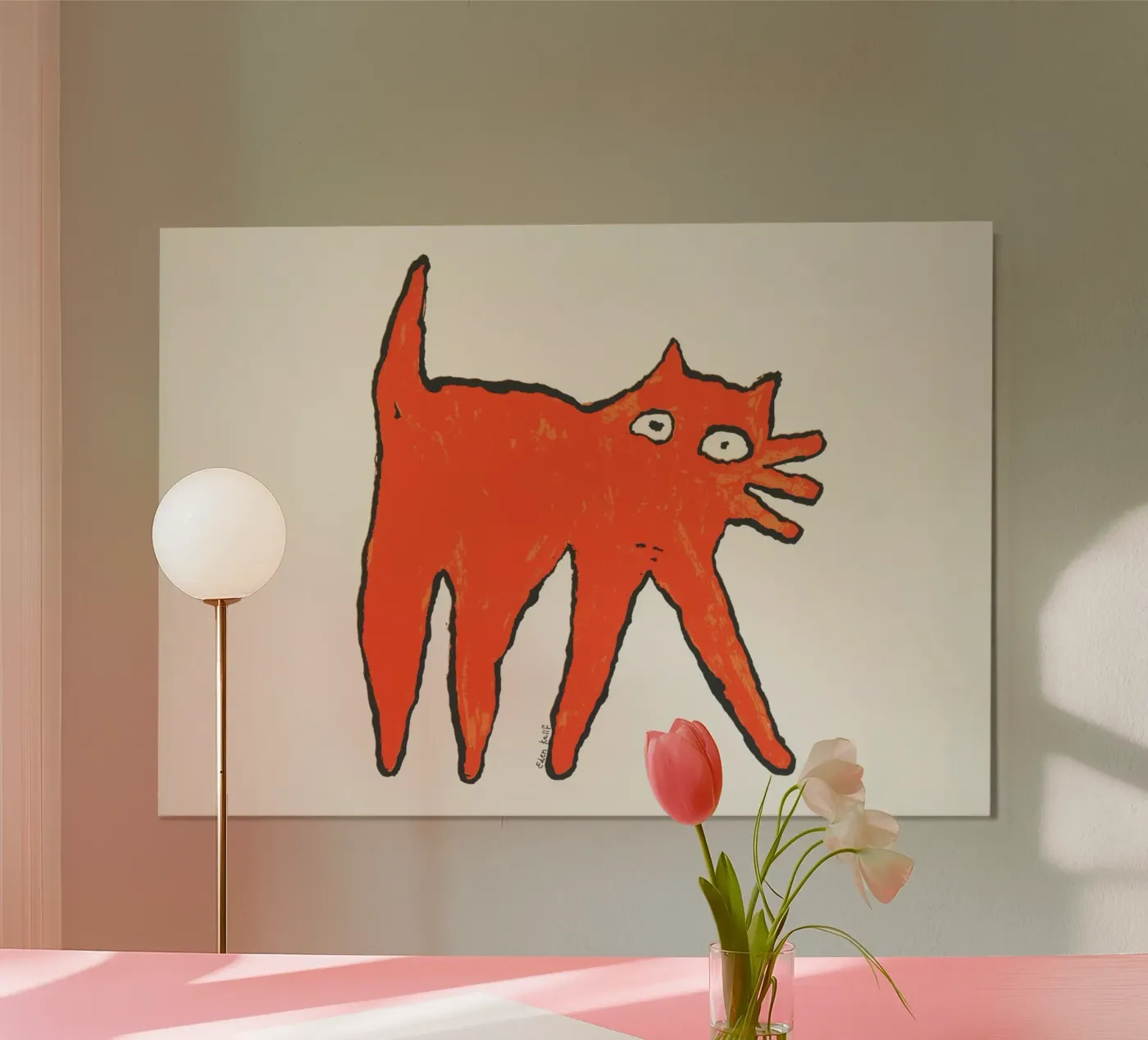 Orange Cat poster van Eden Kalif