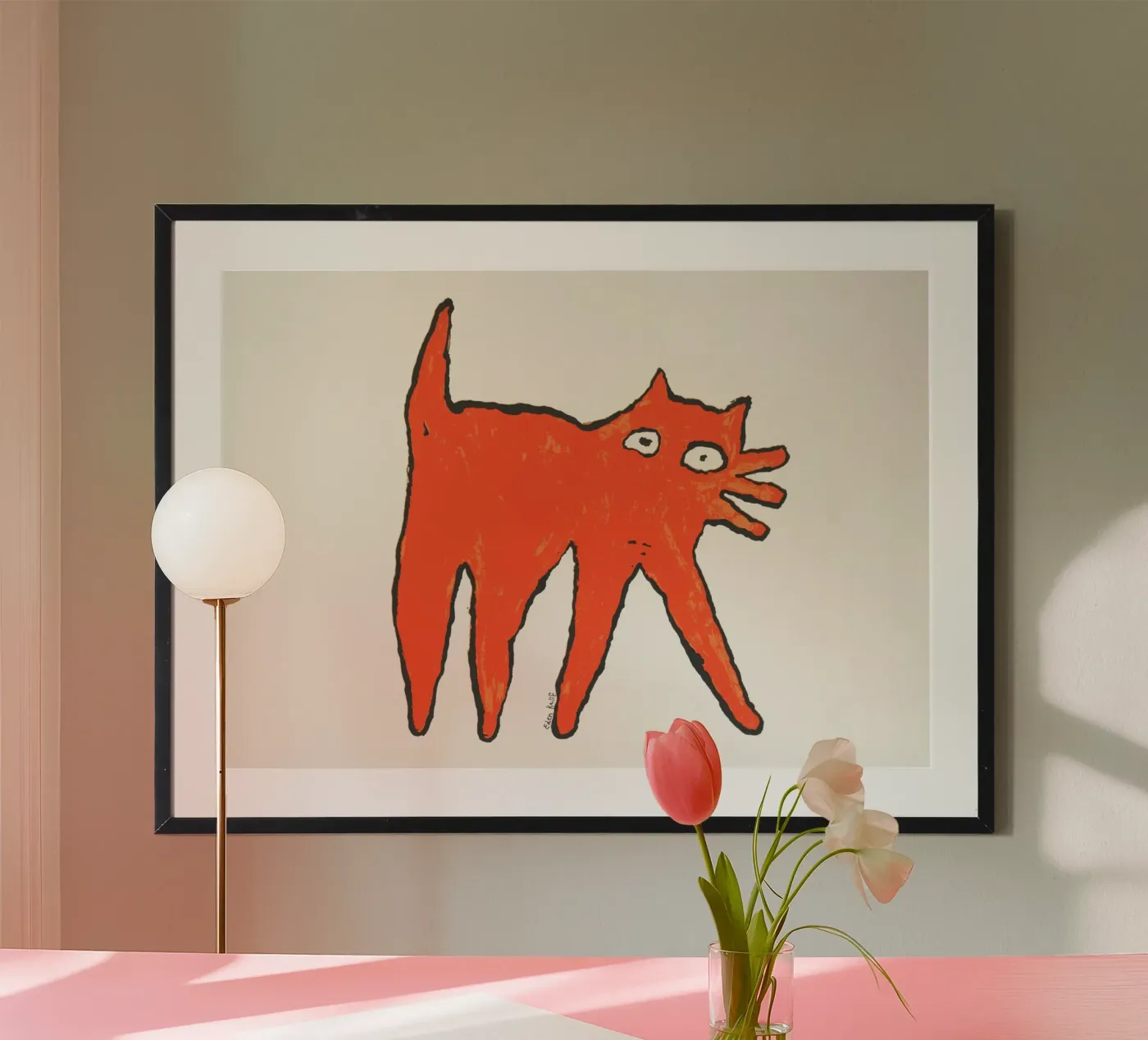 Orange Cat poster van Eden Kalif