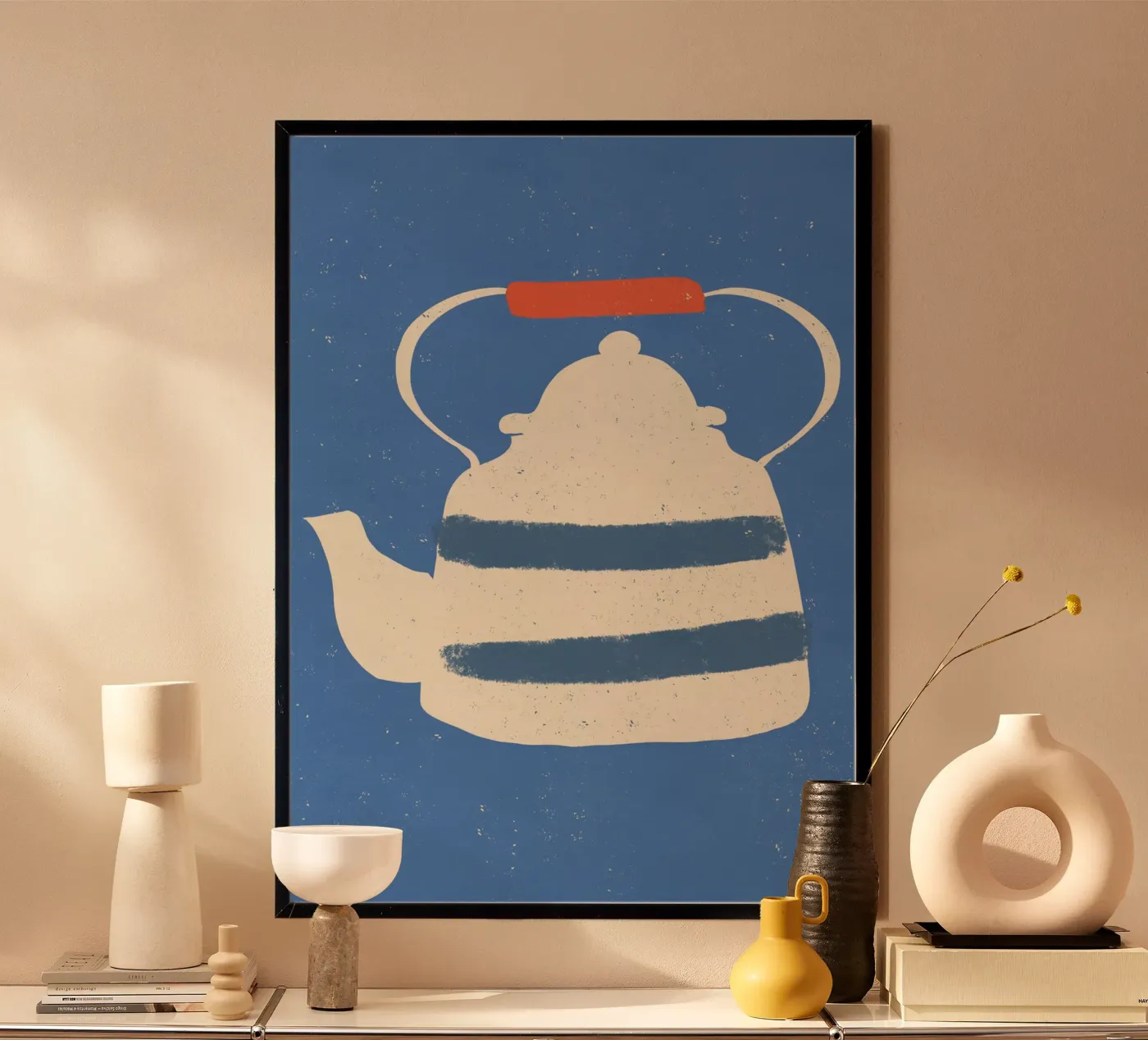 Striped Blue Kettle Poster von Nicolas