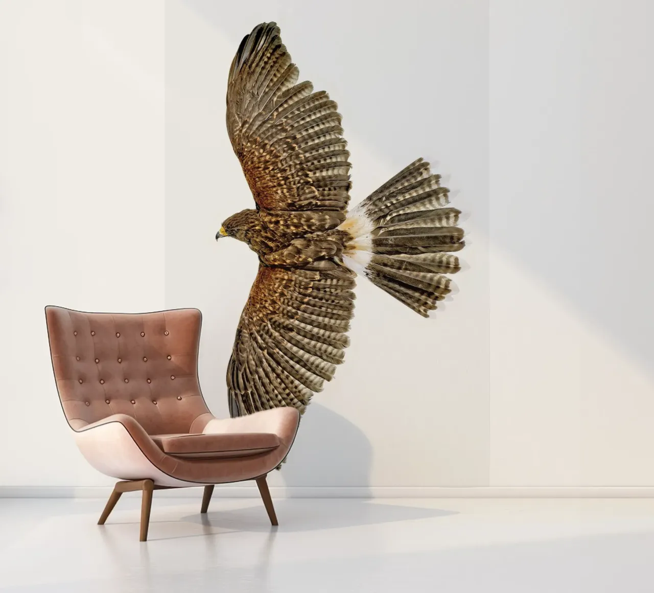 Soaring Eagle fotobehang van Curious Collections by Marielle Leenders