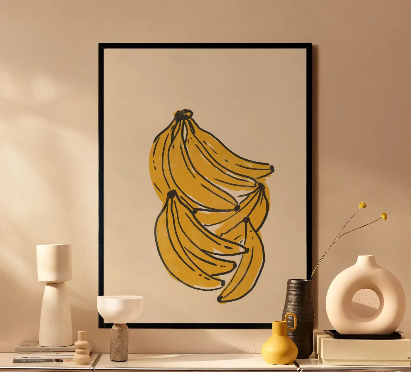 Yellow Banana Bunch poster by Nicolas
