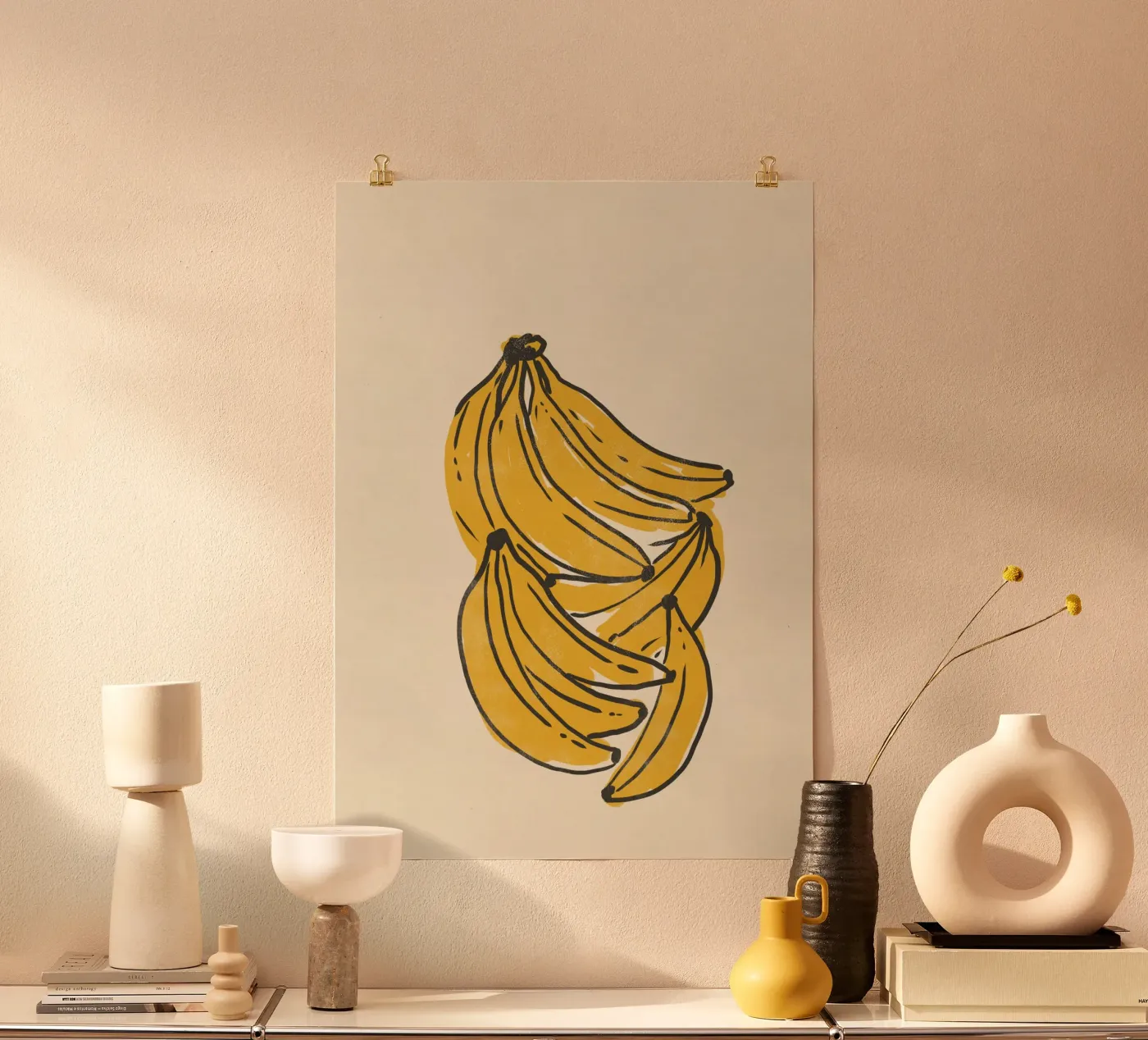 Yellow Banana Bunch poster by Nicolas