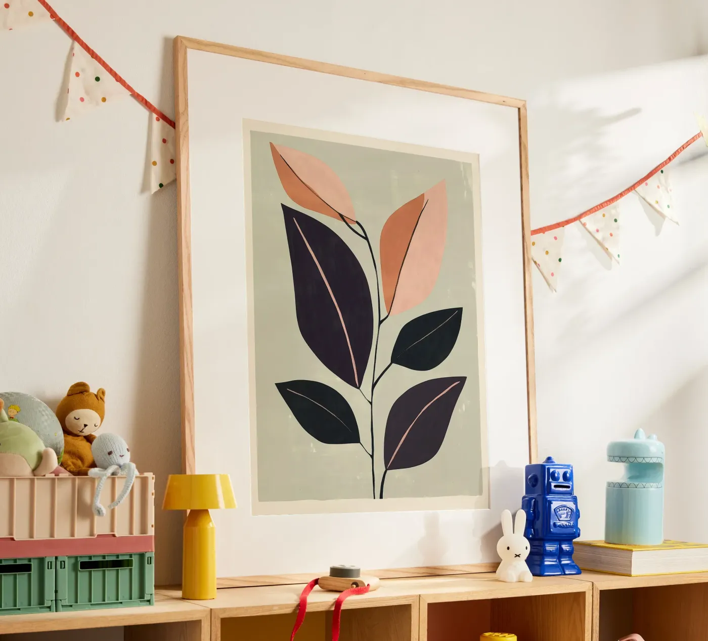 Soft Sage Botanical Leaf Study poster van Hugo