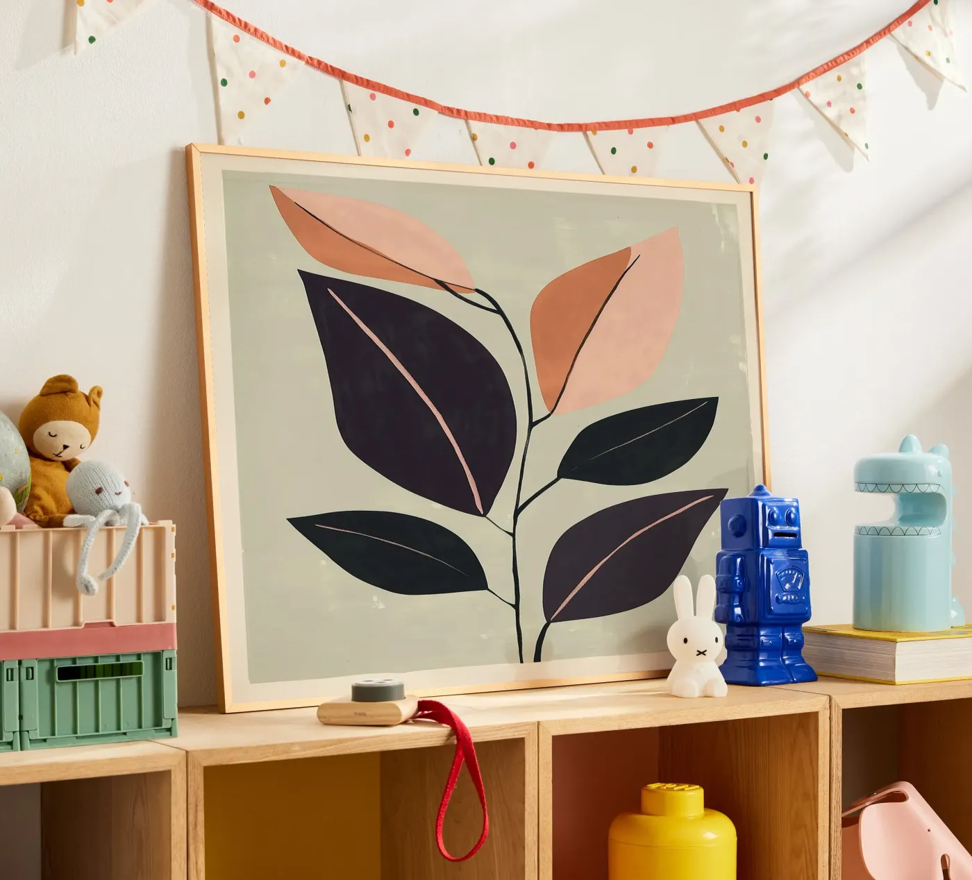 Soft Sage Botanical Leaf Study poster van Hugo