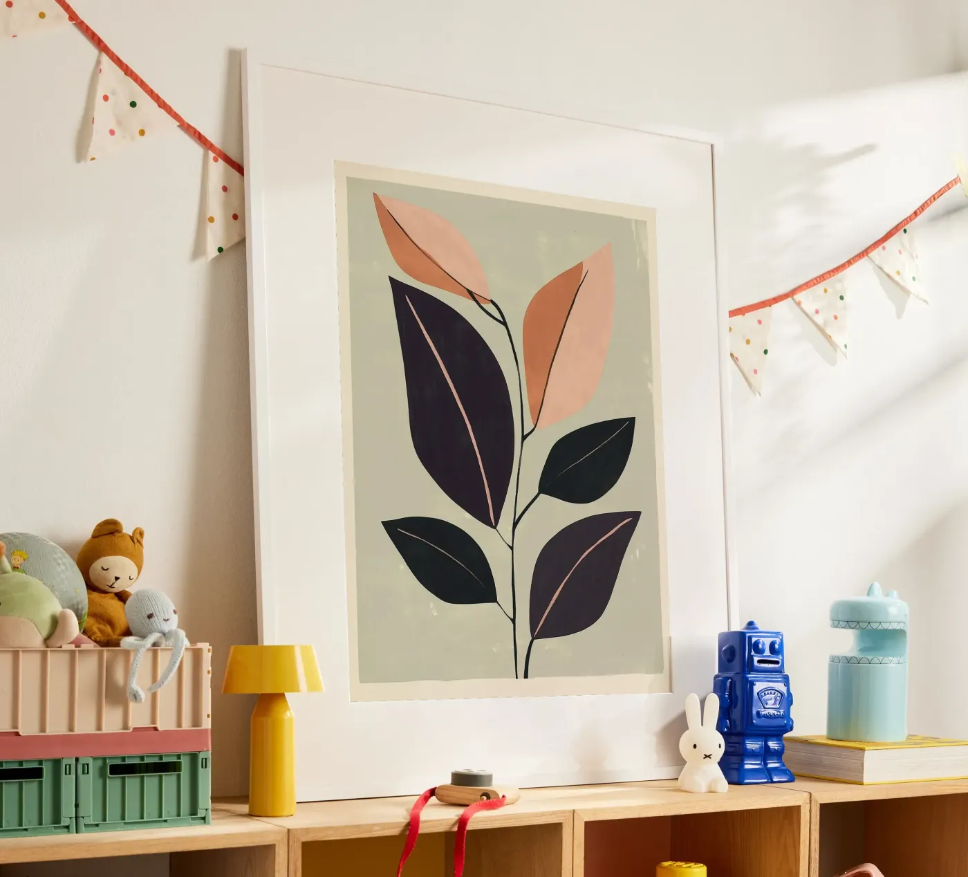 Soft Sage Botanical Leaf Study poster van Hugo