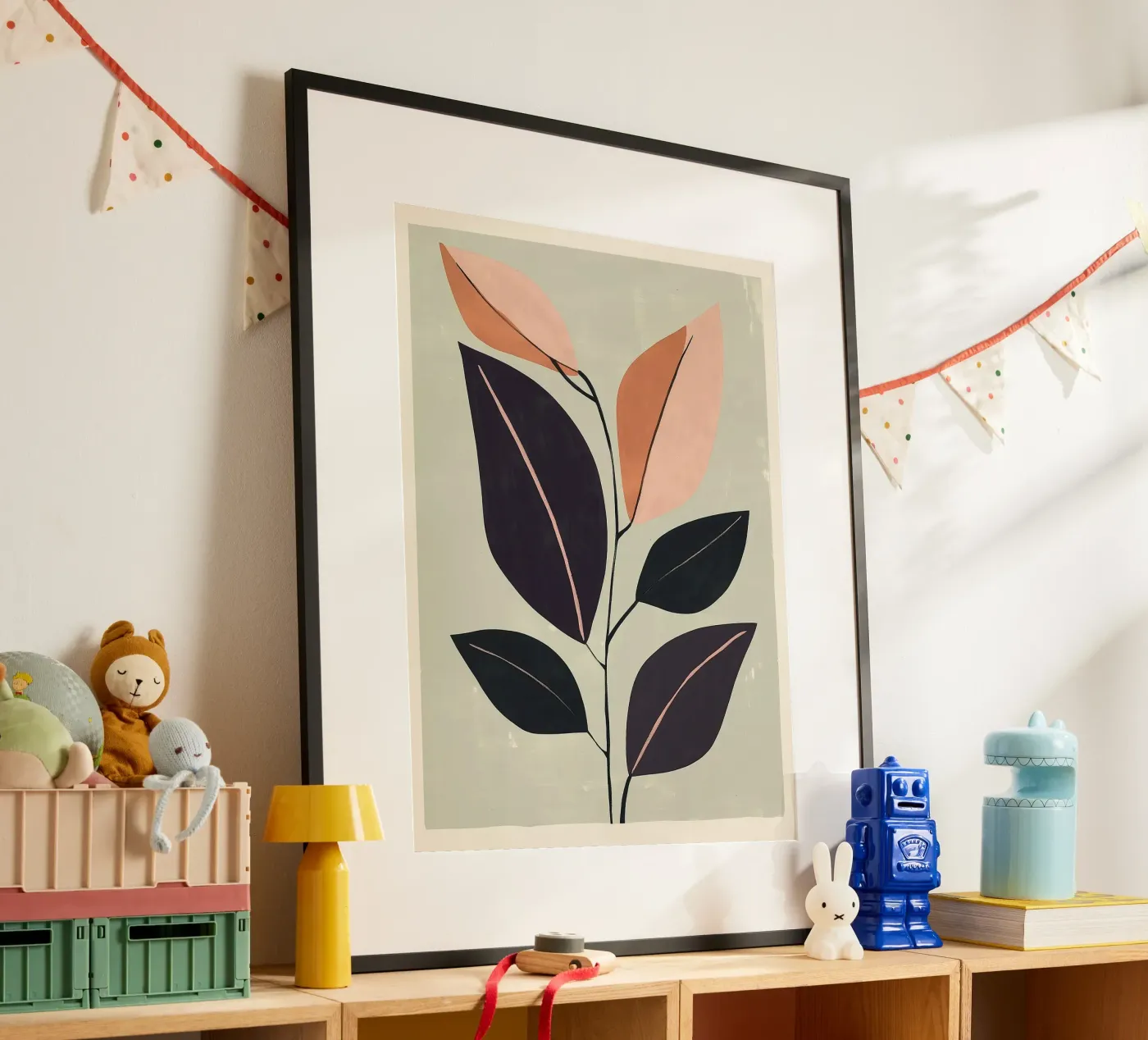 Soft Sage Botanical Leaf Study poster van Hugo