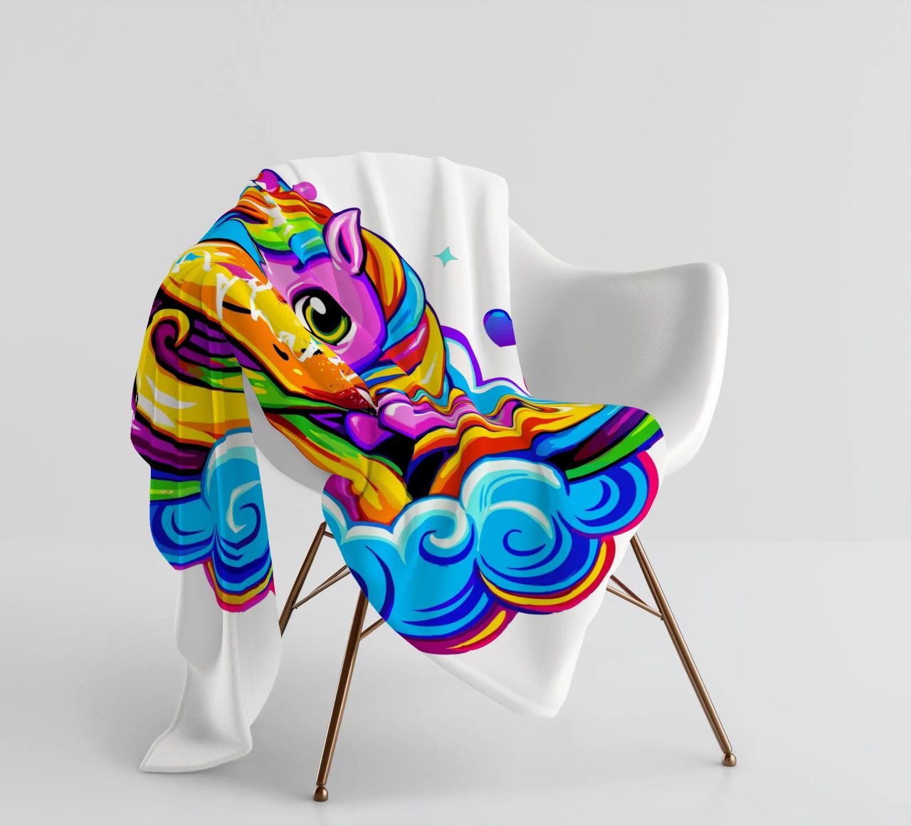 Cute Unicorn Hugging a Heart Pillow on a Cloud - Custom Text Fleecedecke von Artnesia