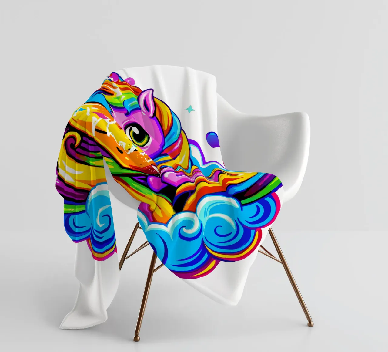 Cute Unicorn Hugging a Heart Pillow on a Cloud - Custom Text coperta in pile da Artnesia