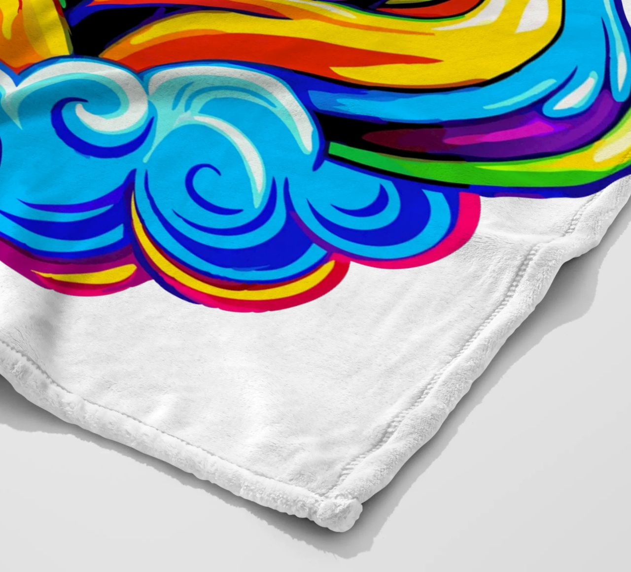 Cute Unicorn Hugging a Heart Pillow on a Cloud - Custom Text Fleecedecke von Artnesia
