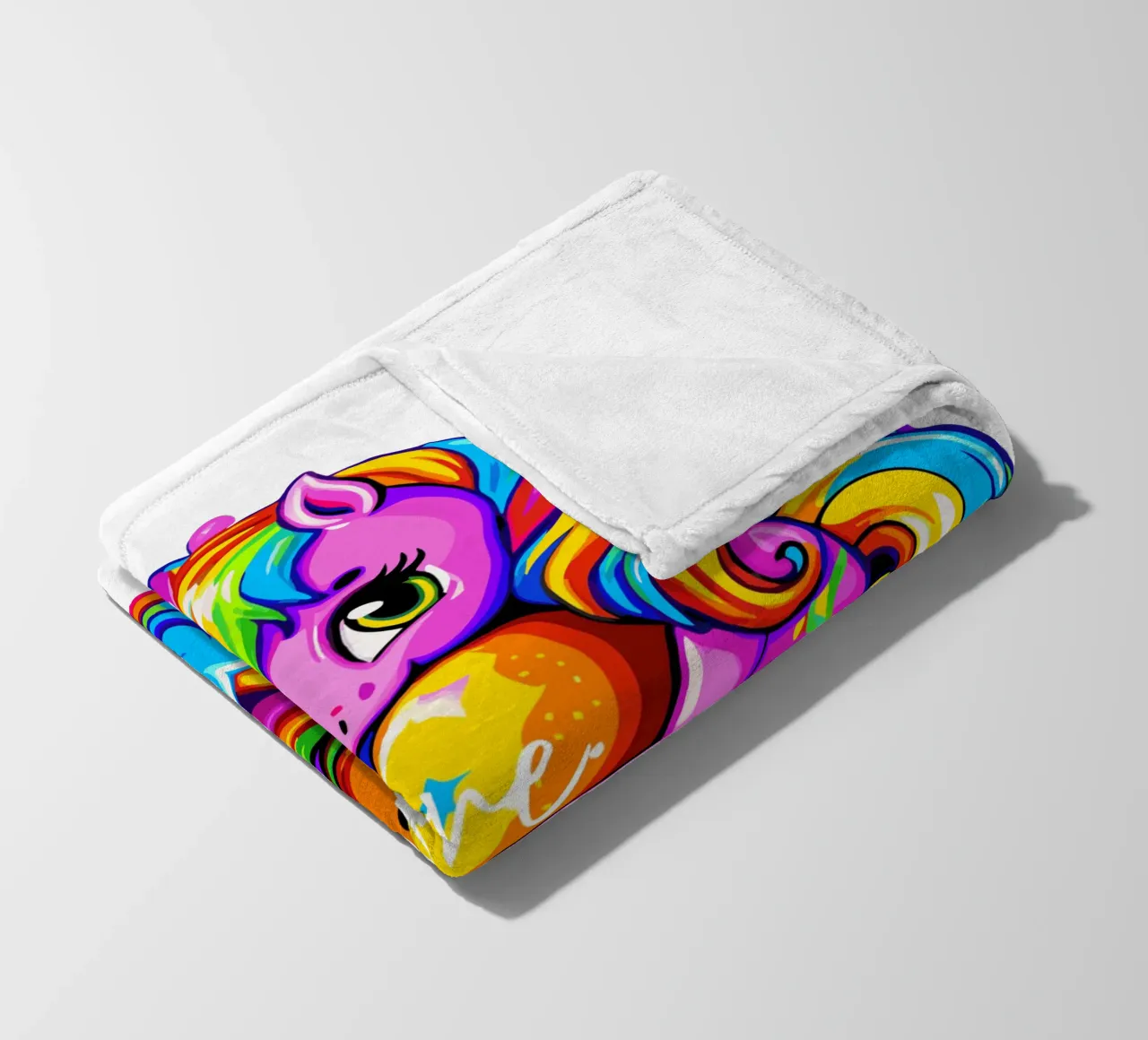 Cute Unicorn Hugging a Heart Pillow on a Cloud - Custom Text coperta in pile da Artnesia